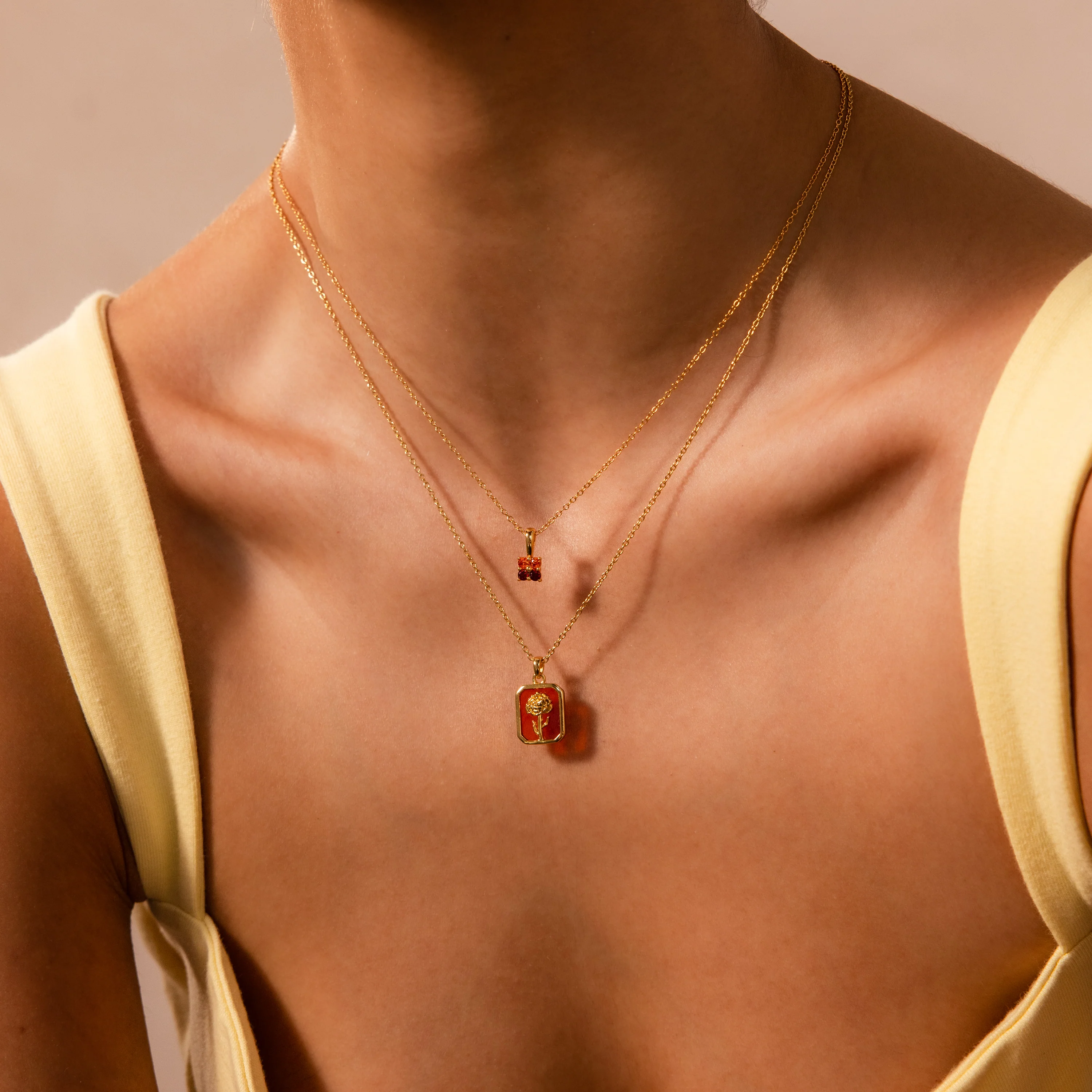Blue Zircon Birth Flower Charm Necklace - Image 4
