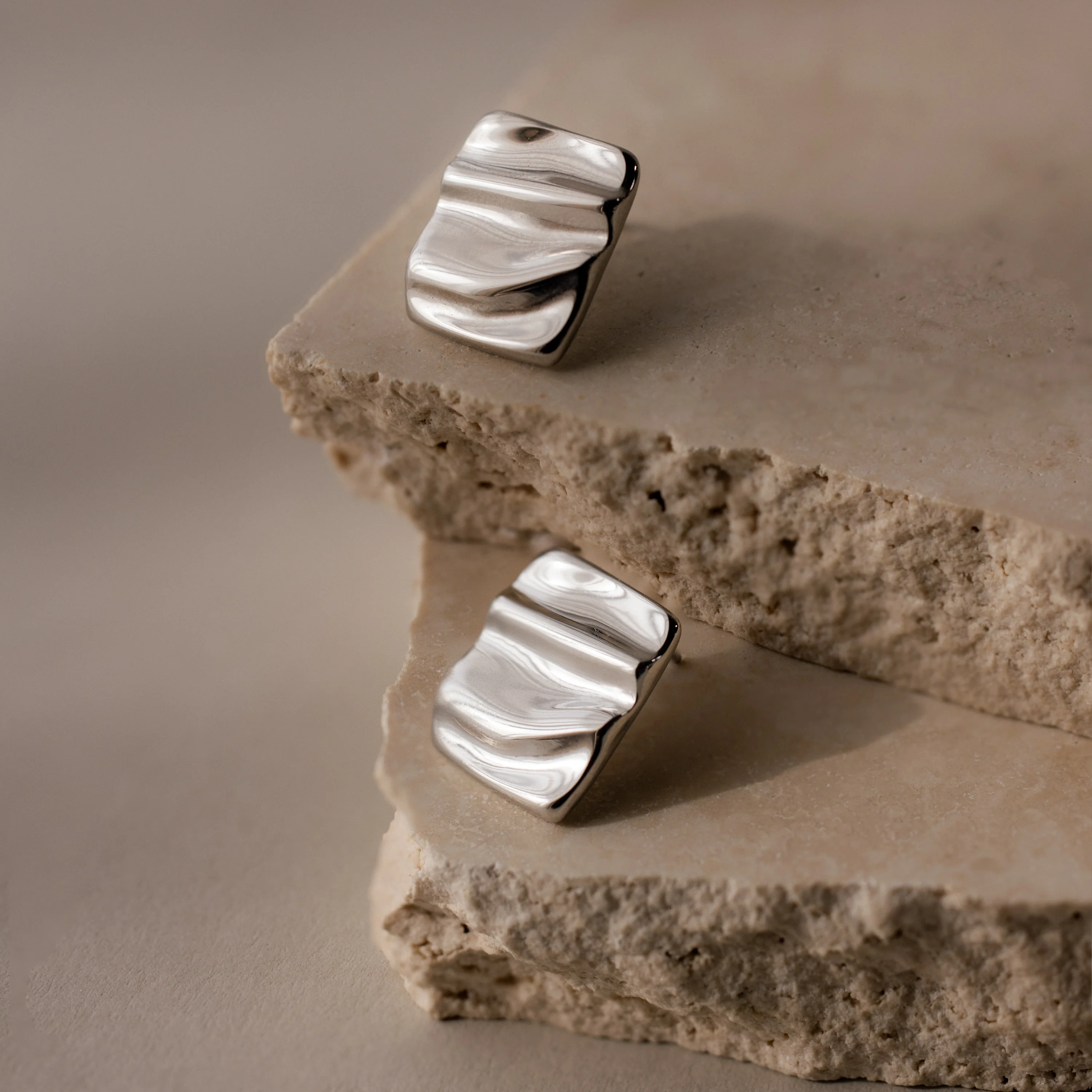 Bold Square Wave Studs - Image 4