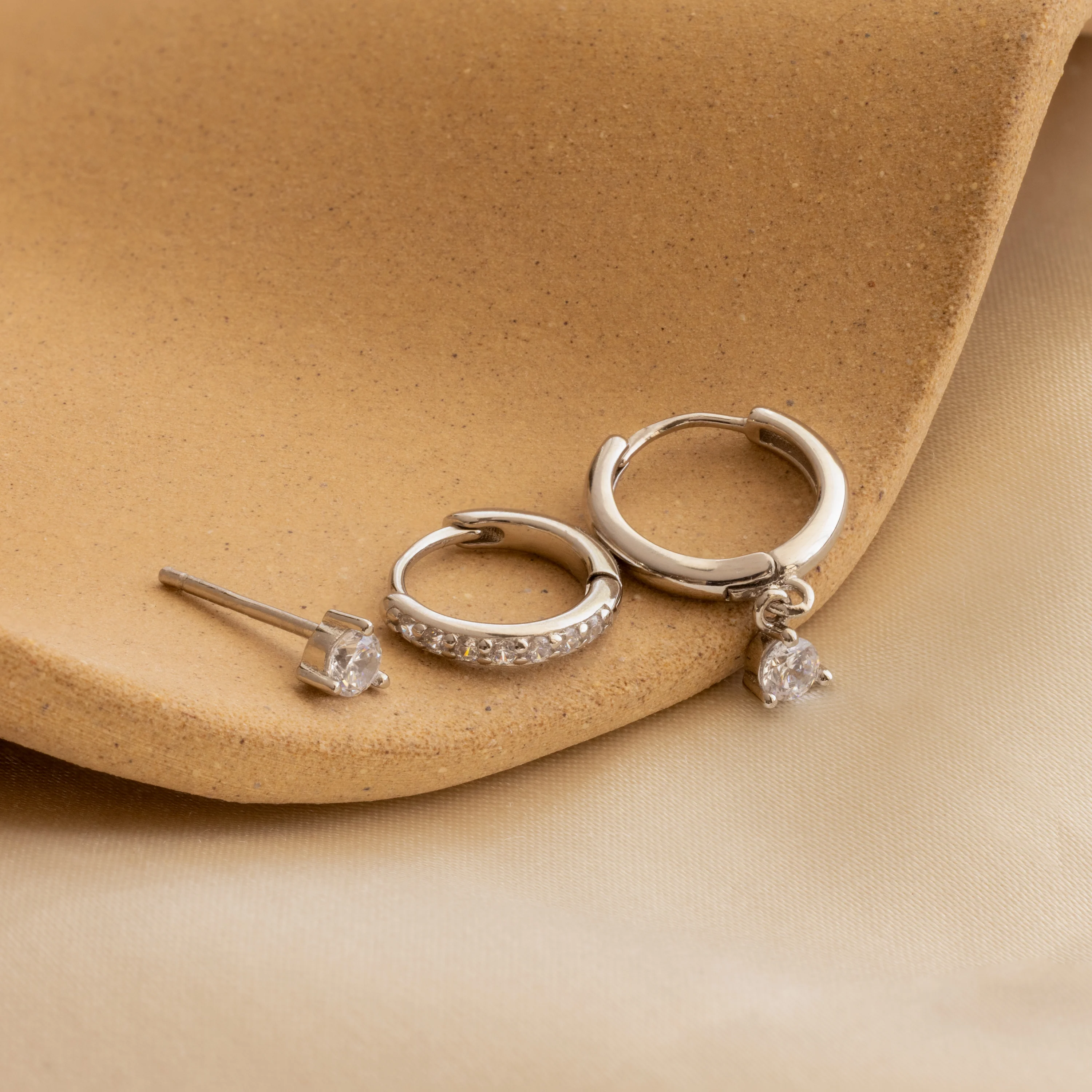 Classic Diamond Earrings Set - Image 2