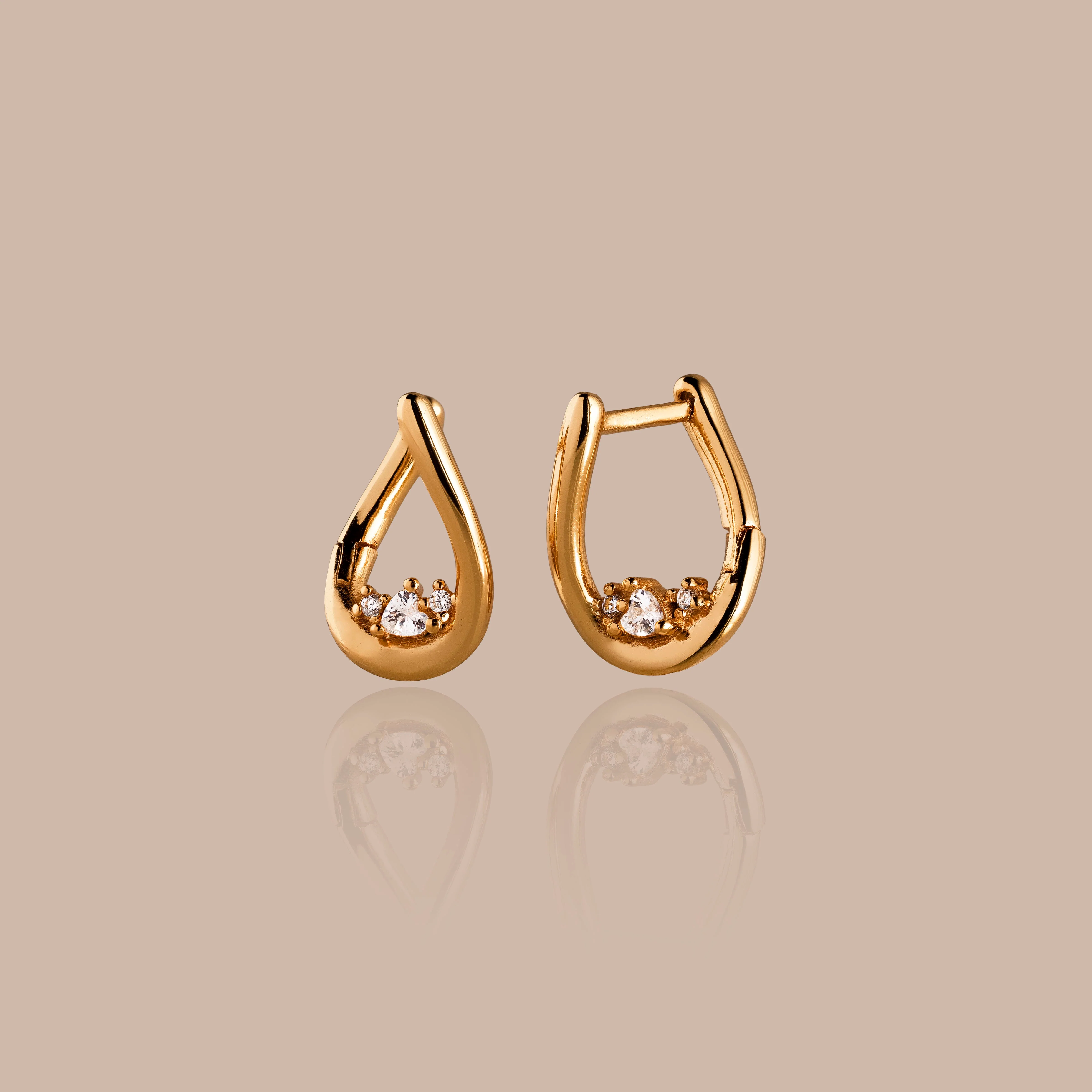 Curved Diamond Teardrop Hoops - Image 3