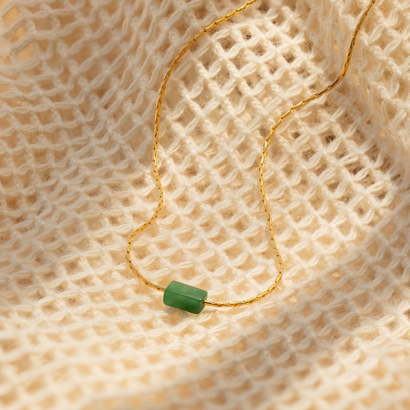 Dainty Jade Bar Necklace - Image 2