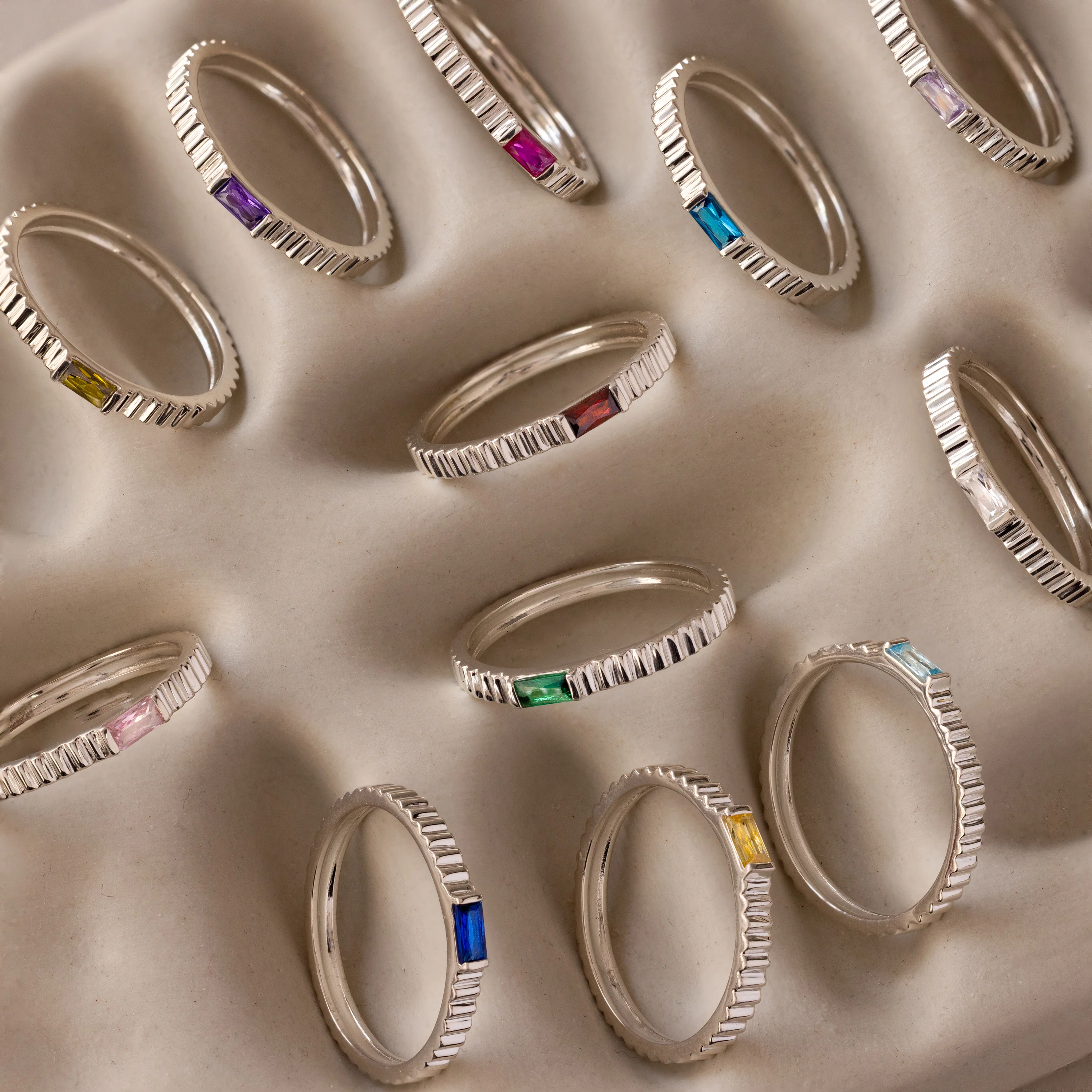 Dainty Ribbed Opal Ring - Image 7