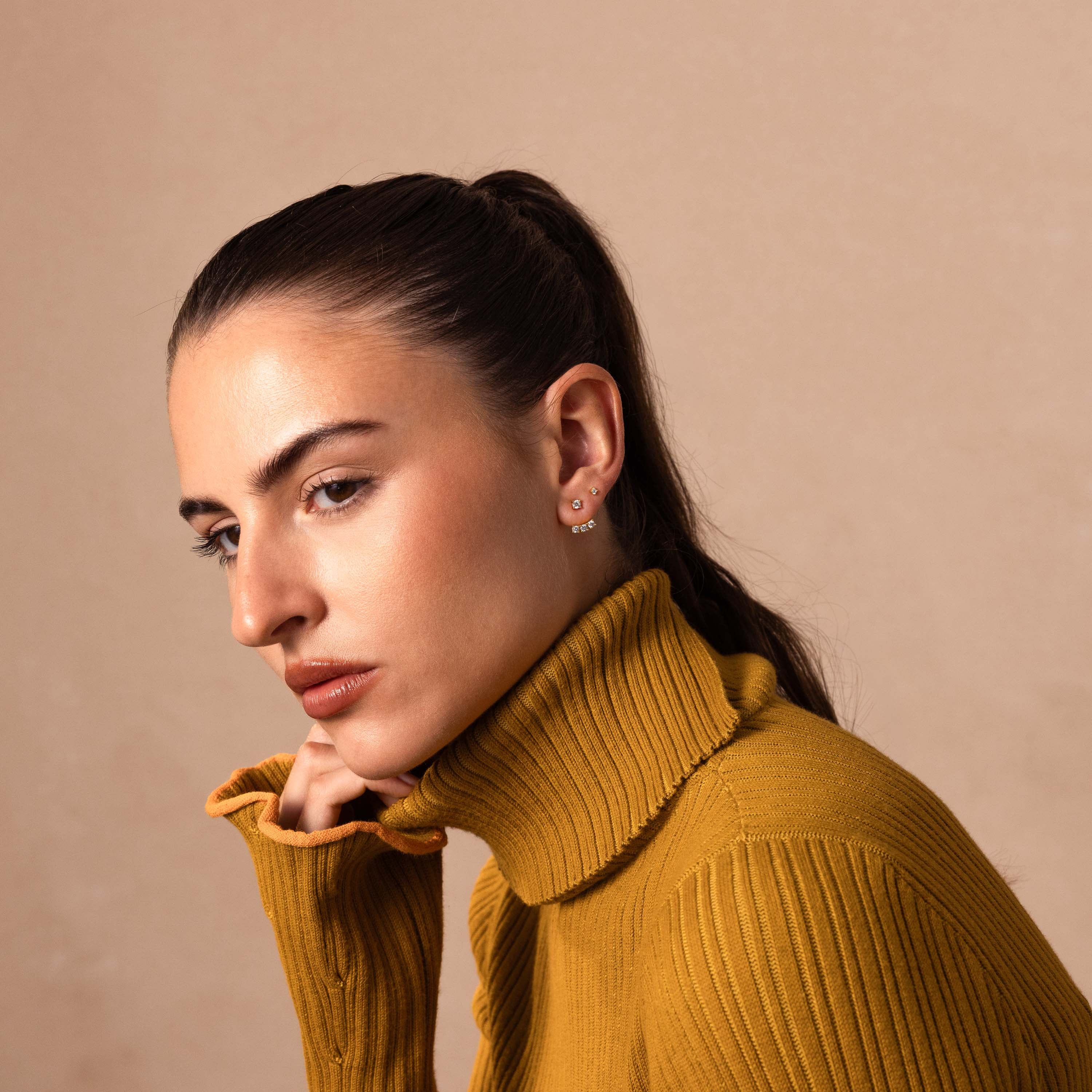 Diamond Cascade Ear Jackets in 18K Gold - Image 6