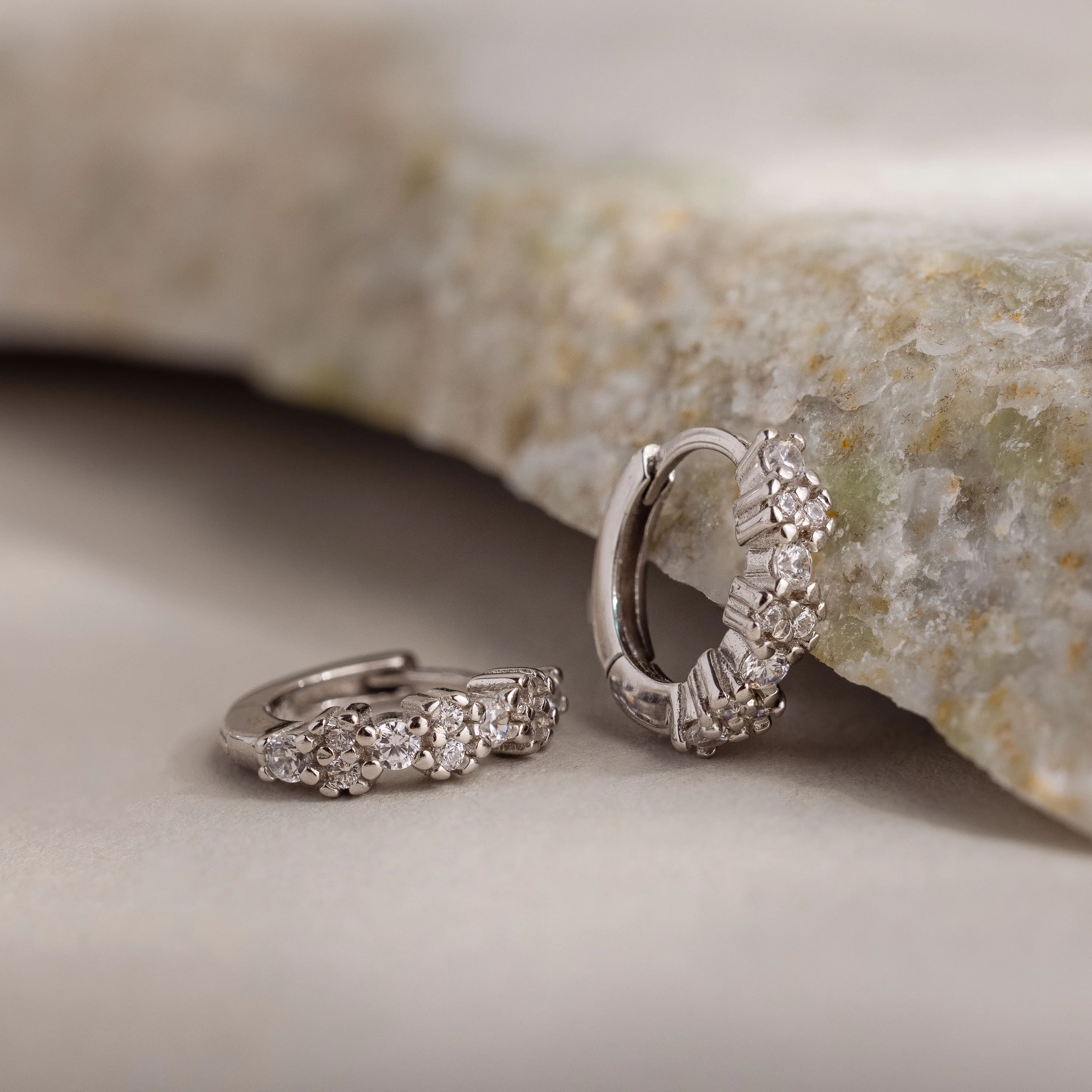 Diamond Cluster Huggies - Image 5