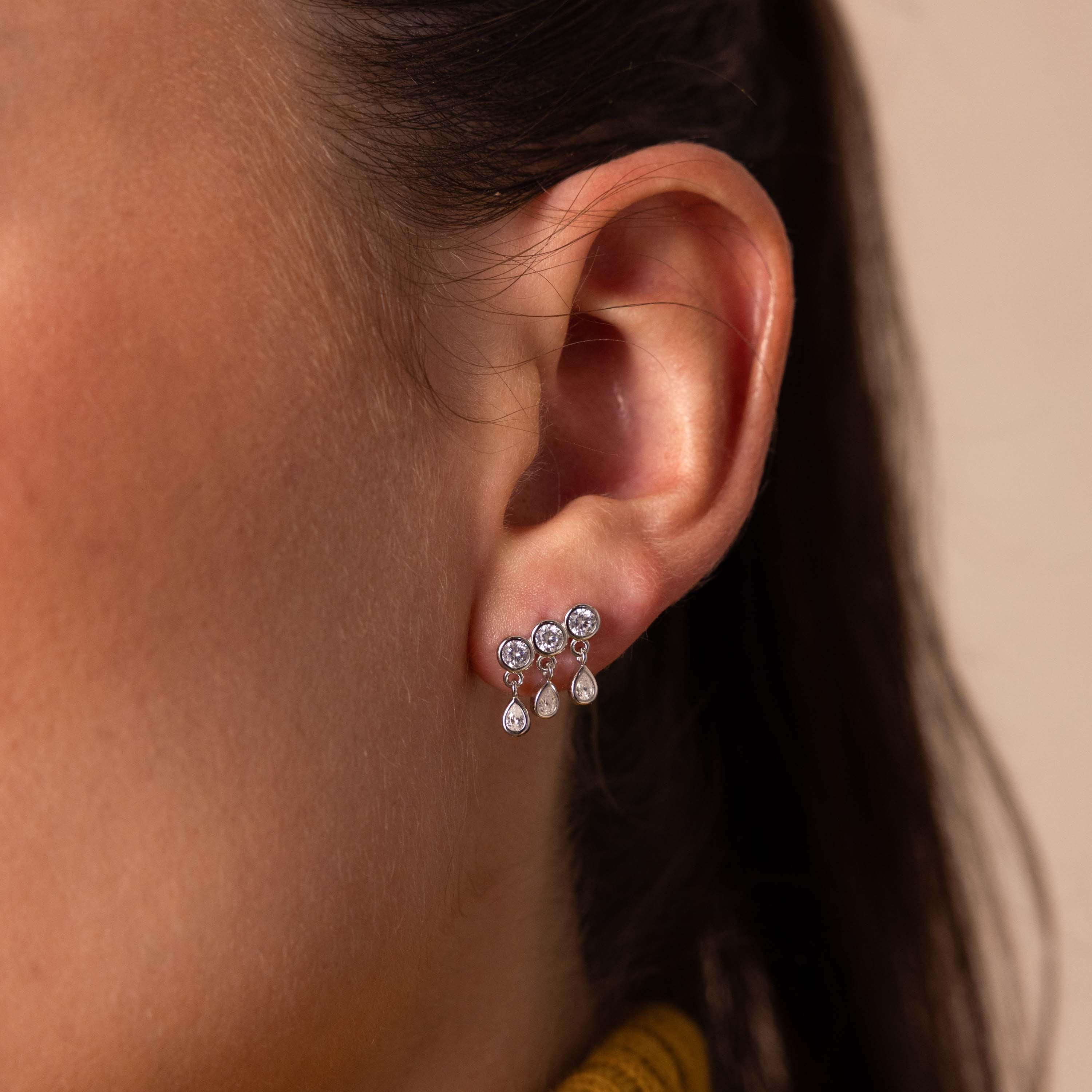 Diamond Raindrop Studs - Image 6