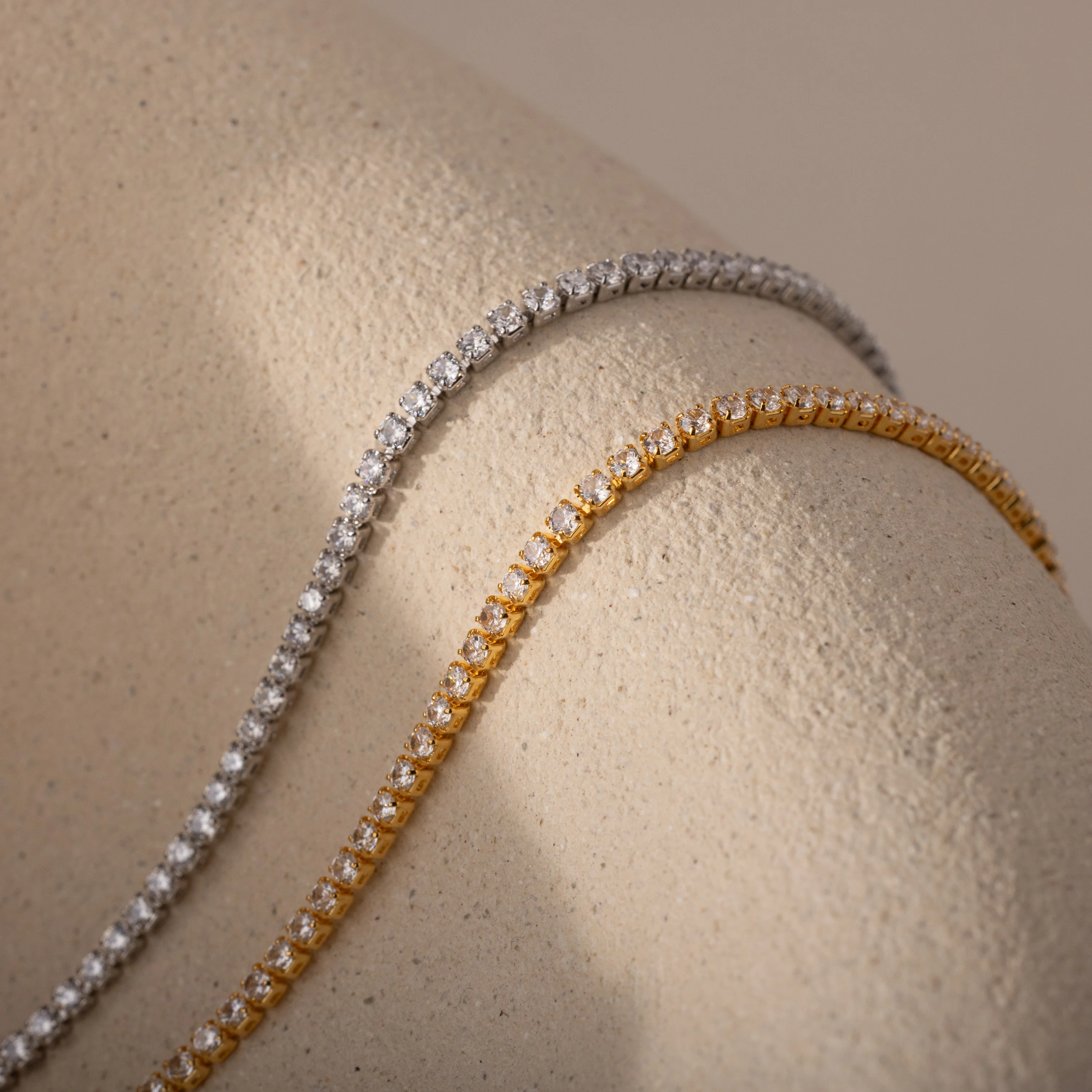 Diamond Tennis Choker Necklace in Silver - Image 5