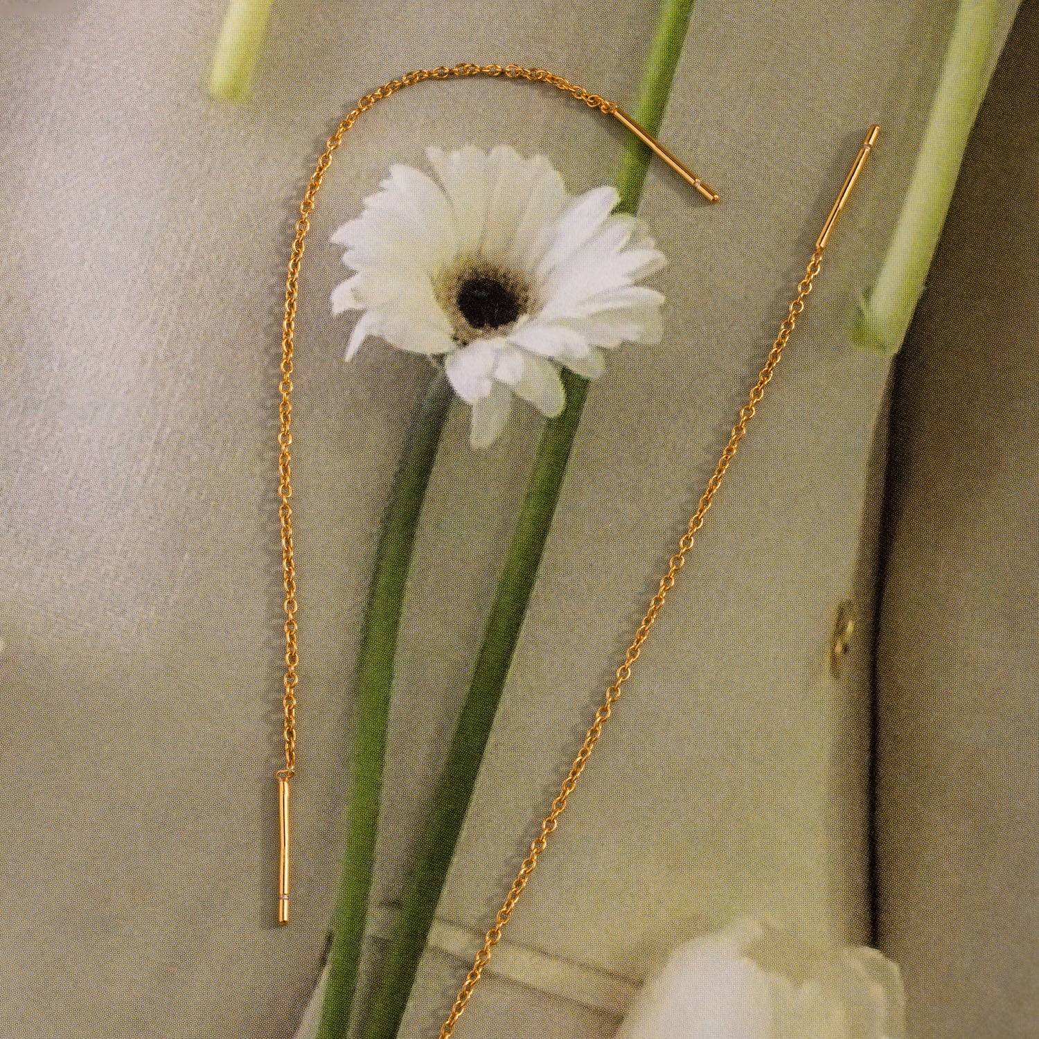 Essential Threader Earrings in 18K Gold - Image 5