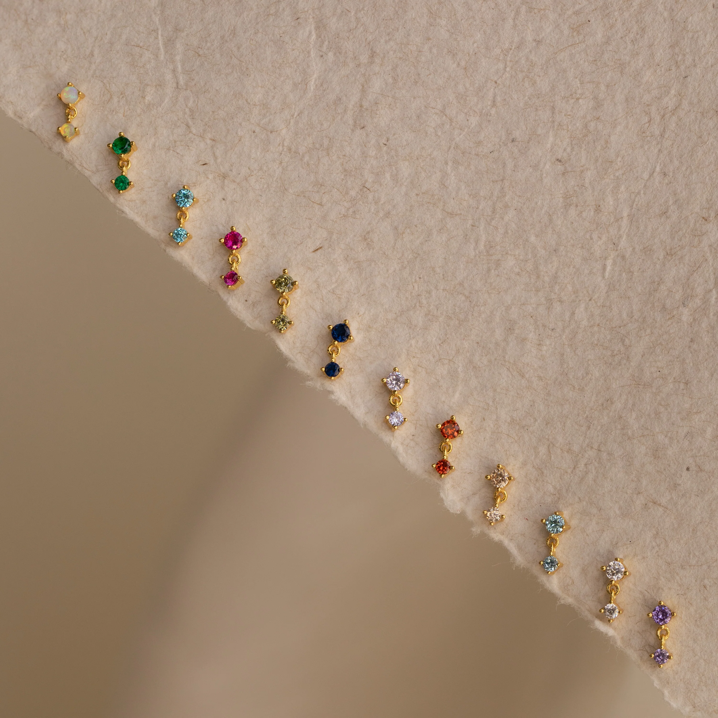 Garnet Drop Studs - Image 3