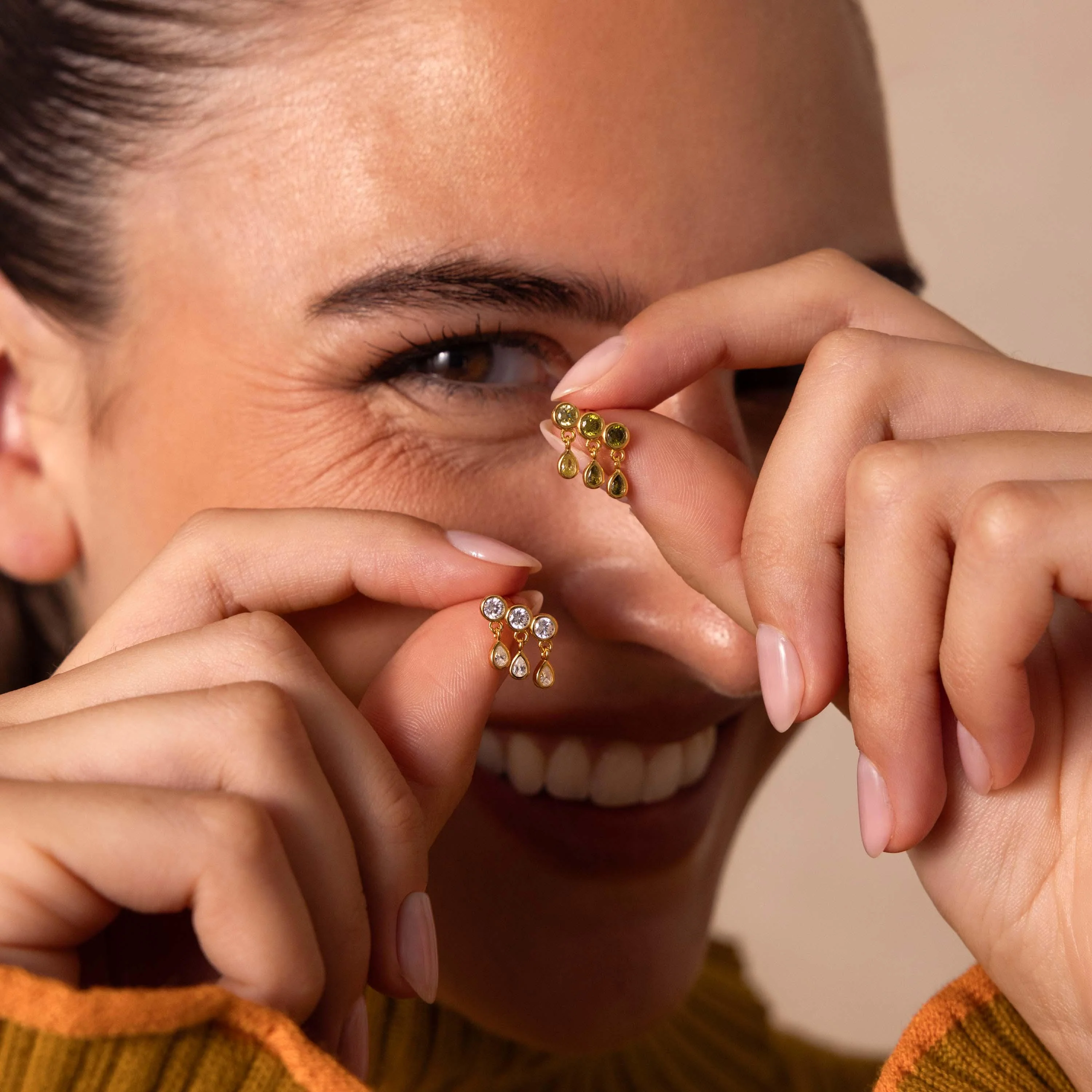 Gemstone Raindrop Studs - Image 8