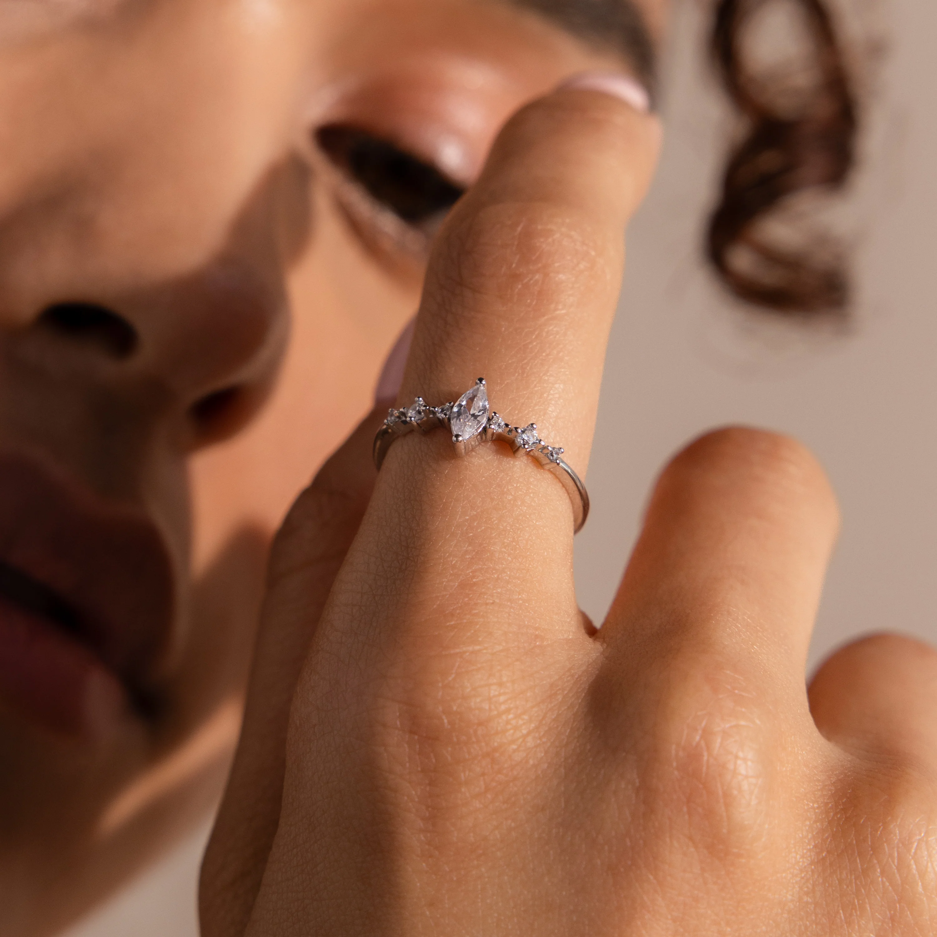 Harlow Diamond Ring in Silver - Image 2