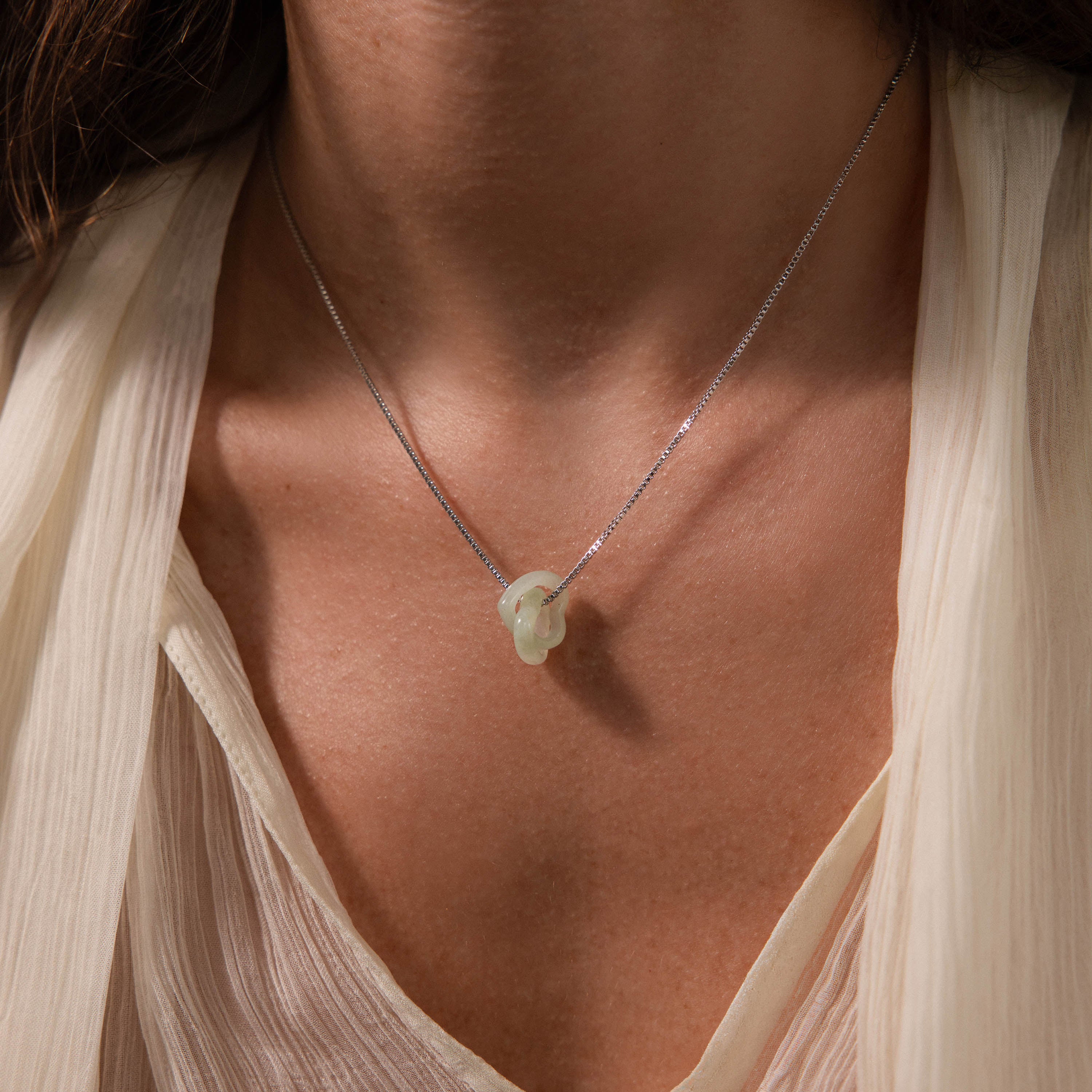 Interlocking Jade Heart Necklace - Image 6