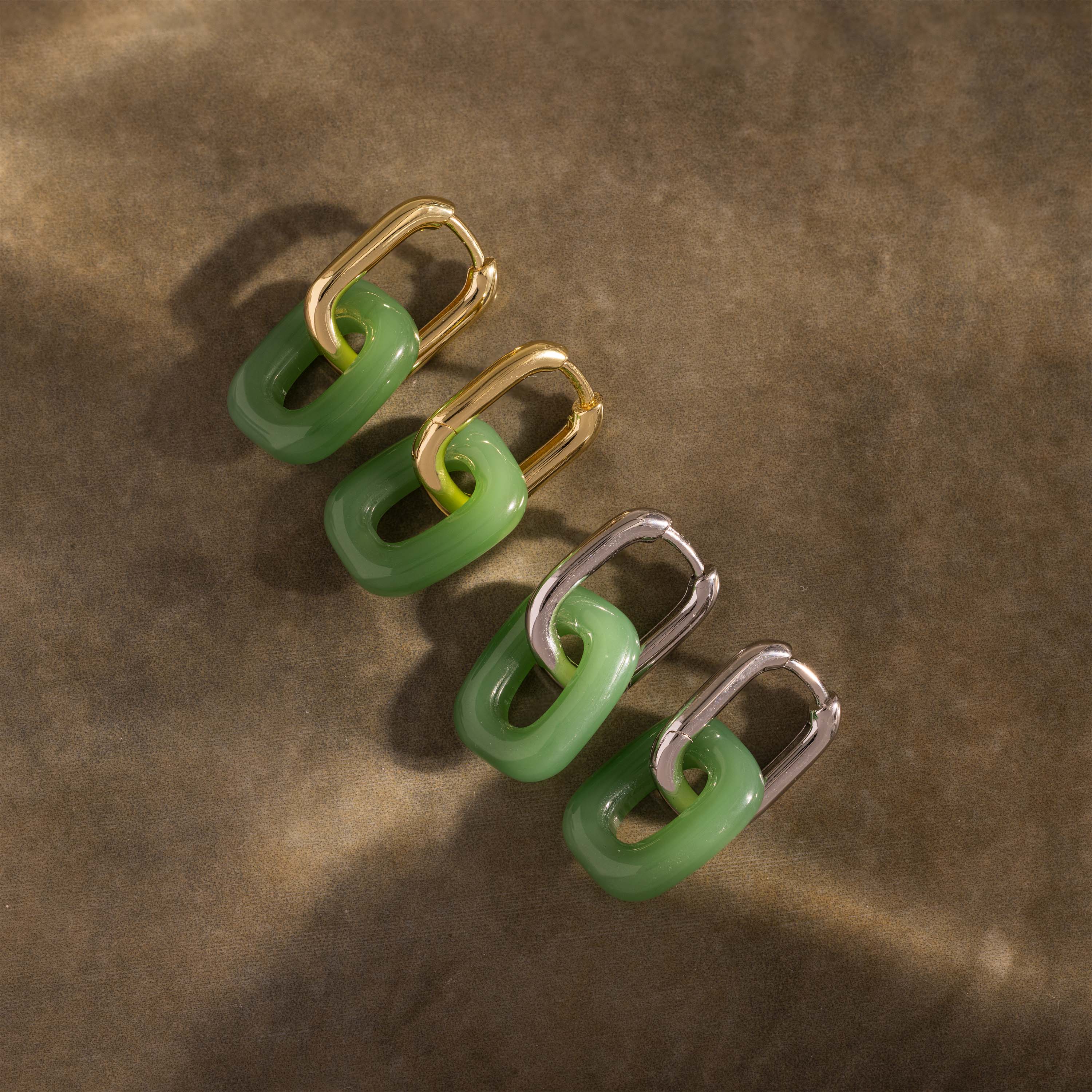 Jade Link Drop Hoops - Image 7
