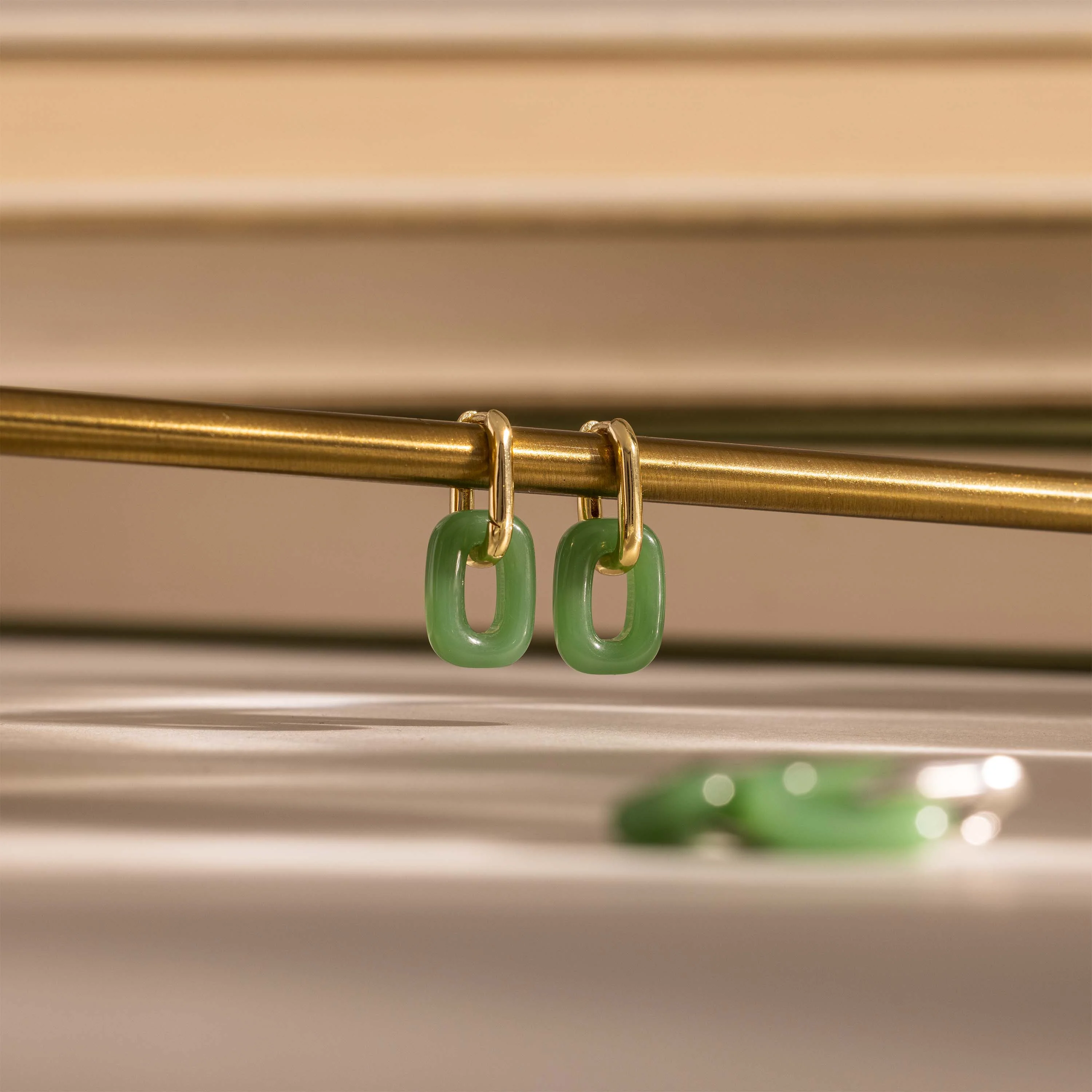 Jade Link Drop Hoops - Image 9