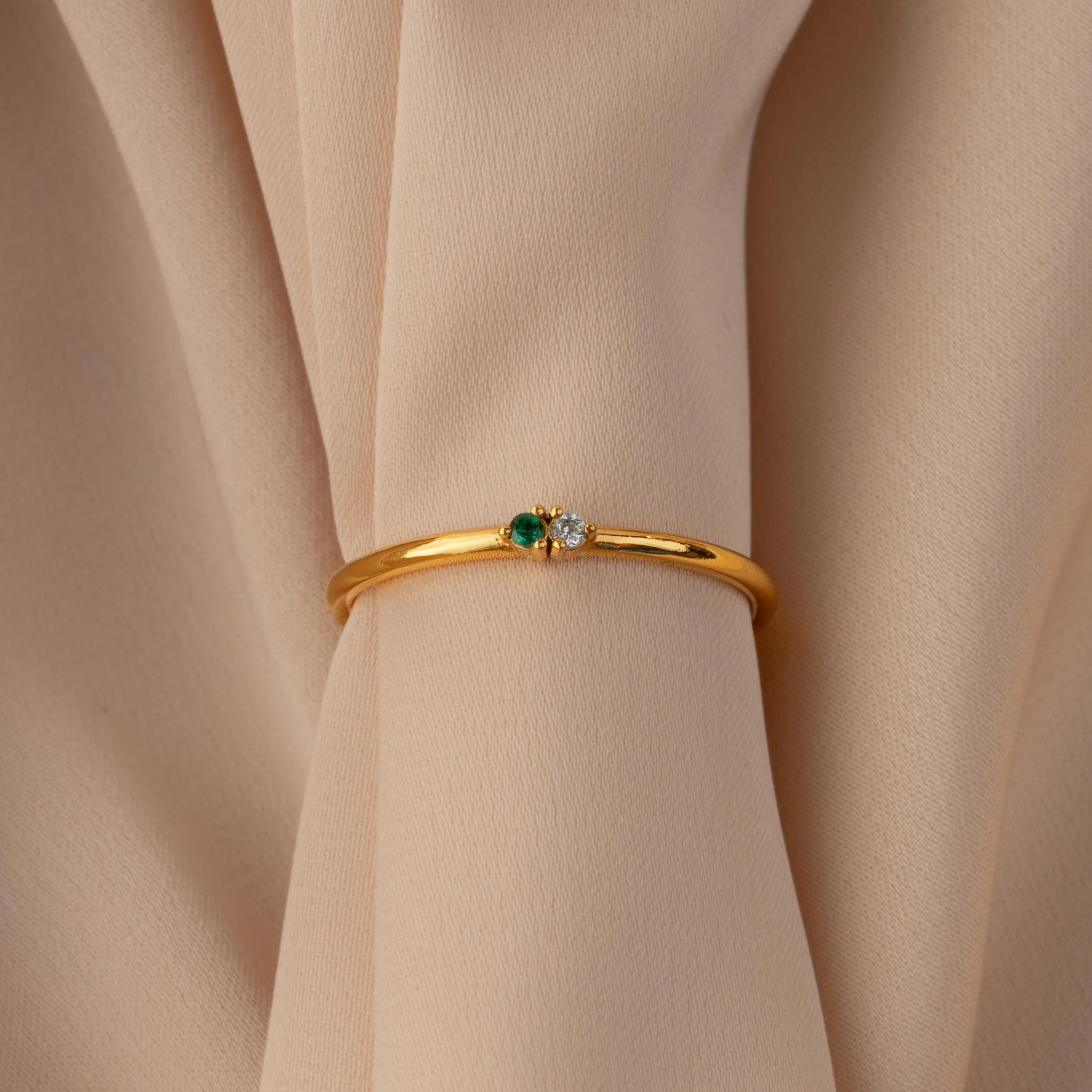 Mini Toi et Moi Birthstone Ring - Image 2