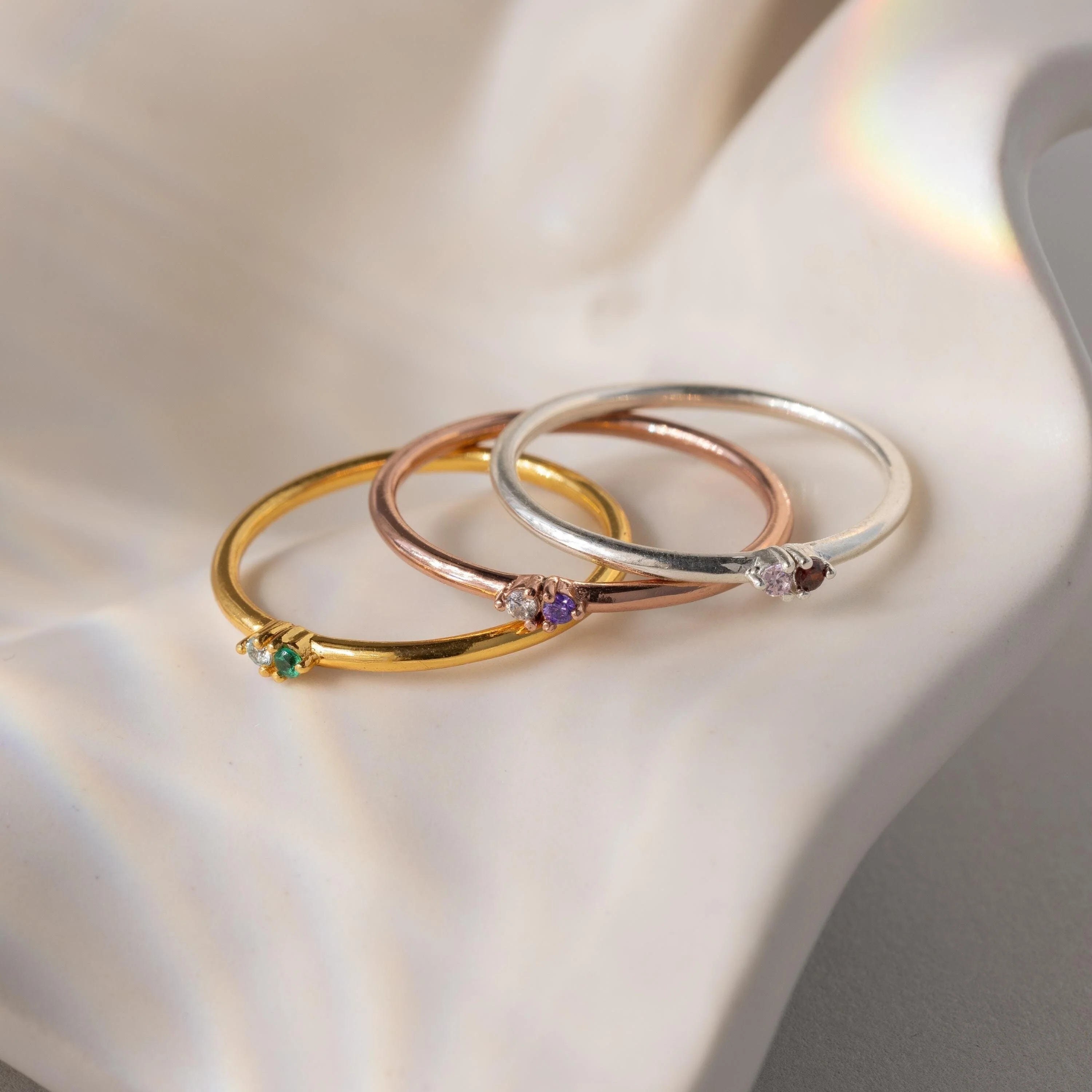 Mini Toi et Moi Birthstone Ring - Image 7