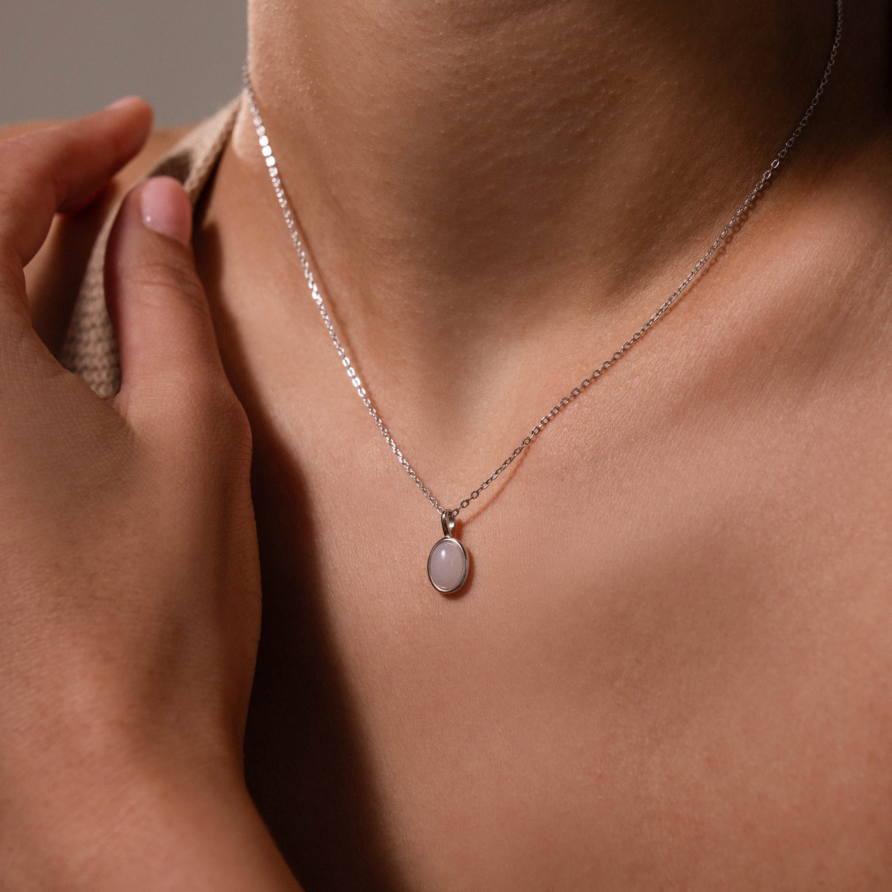 Moonstone Pendant Necklace in Silver - Image 6
