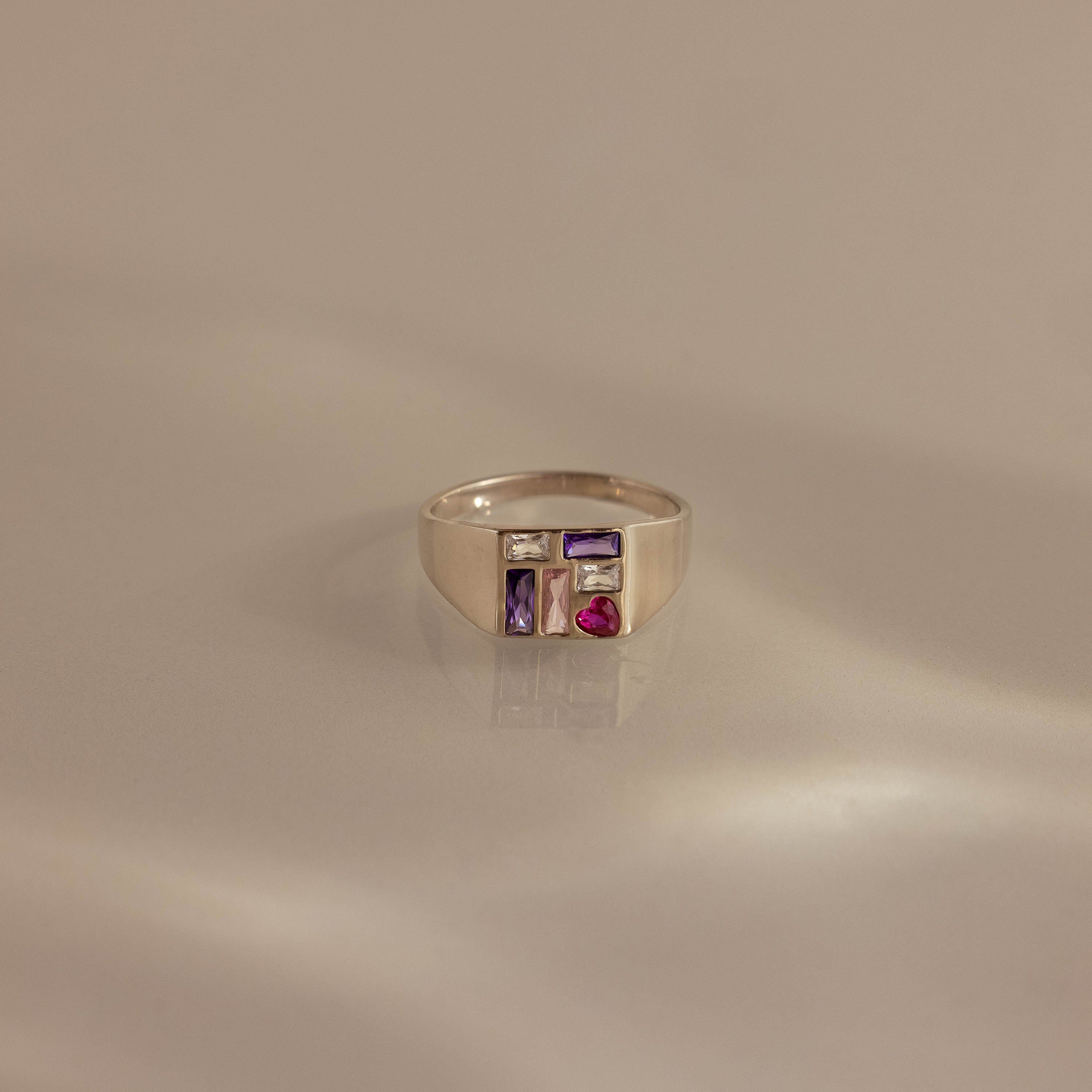 Mosaic Birthstone Signet Ring - Image 2