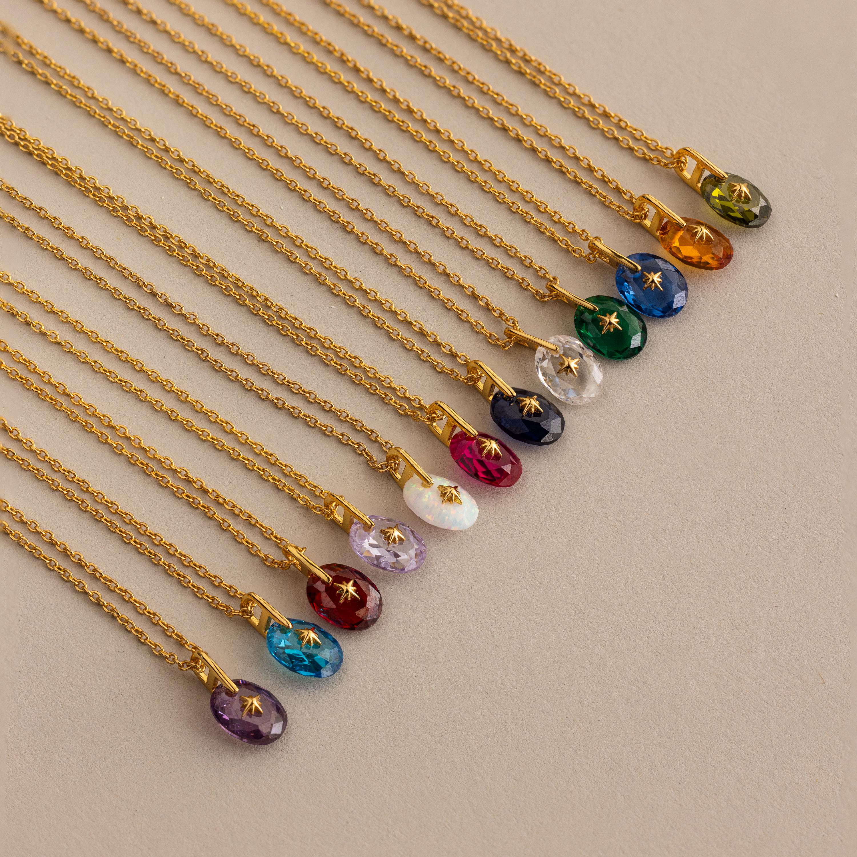 North Star Birthstone Signet Necklace in Amethyst - Image 5