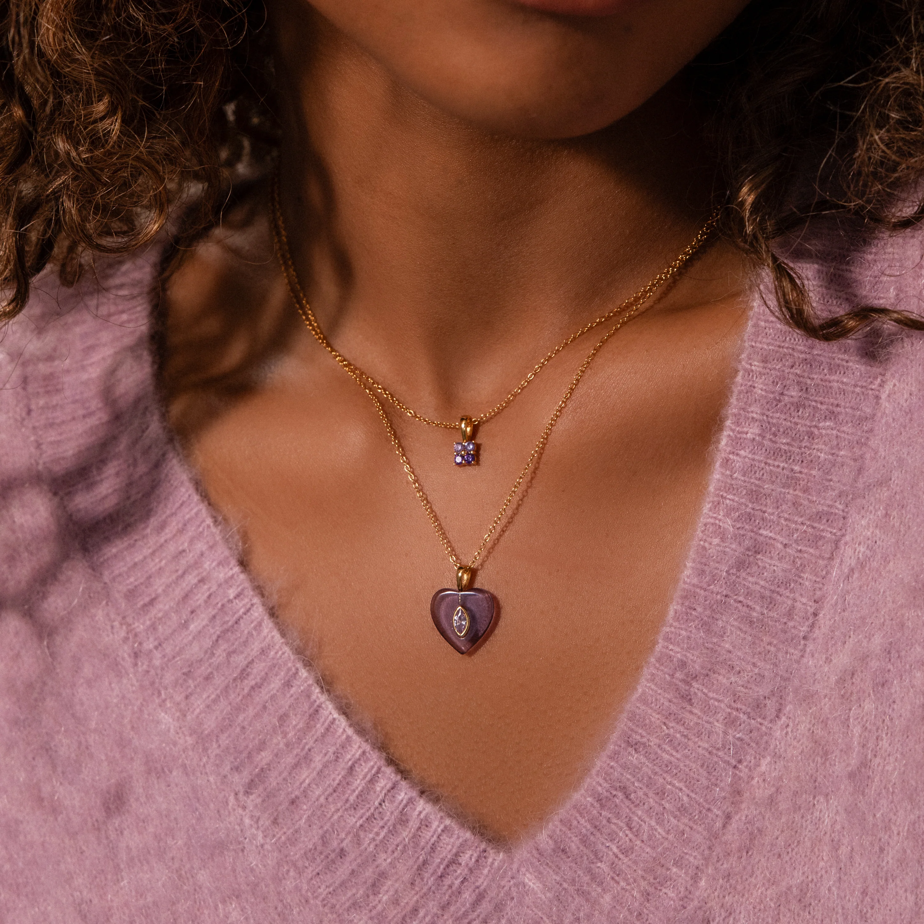 Ombre Garnet Flower Necklace - Image 4