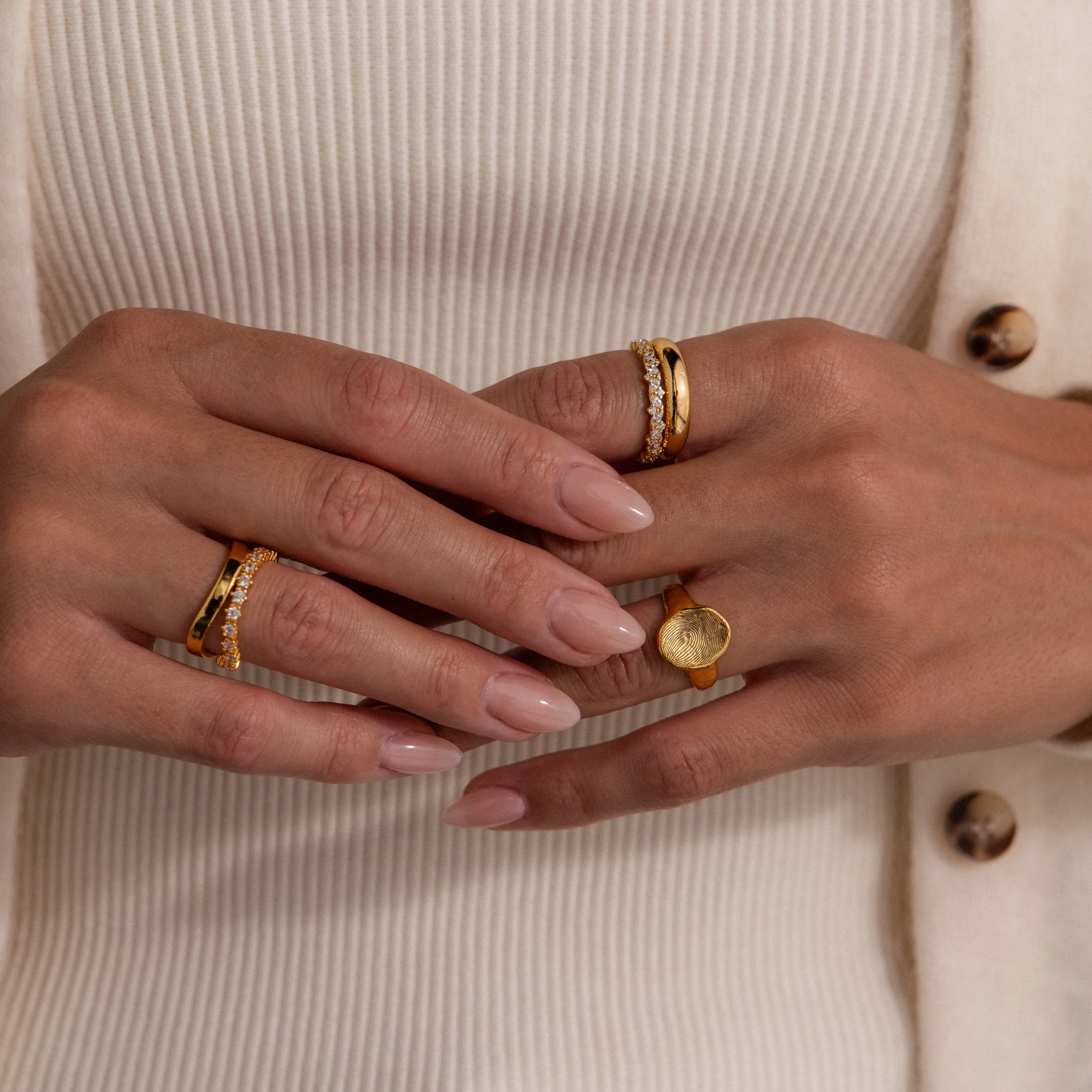Organic Fingerprint Signet Ring - Image 9