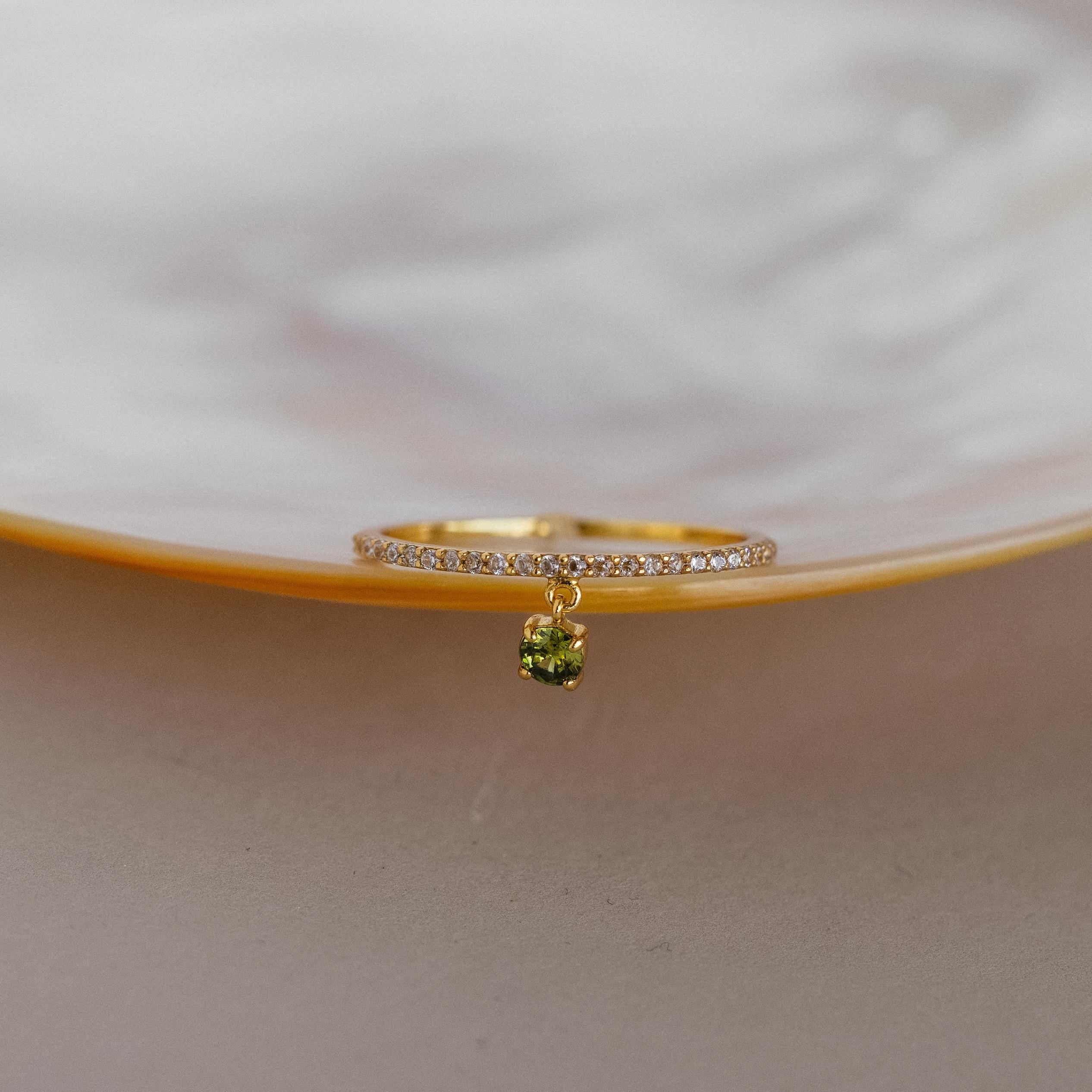 Pave Birthstone Drop Ring - Image 3