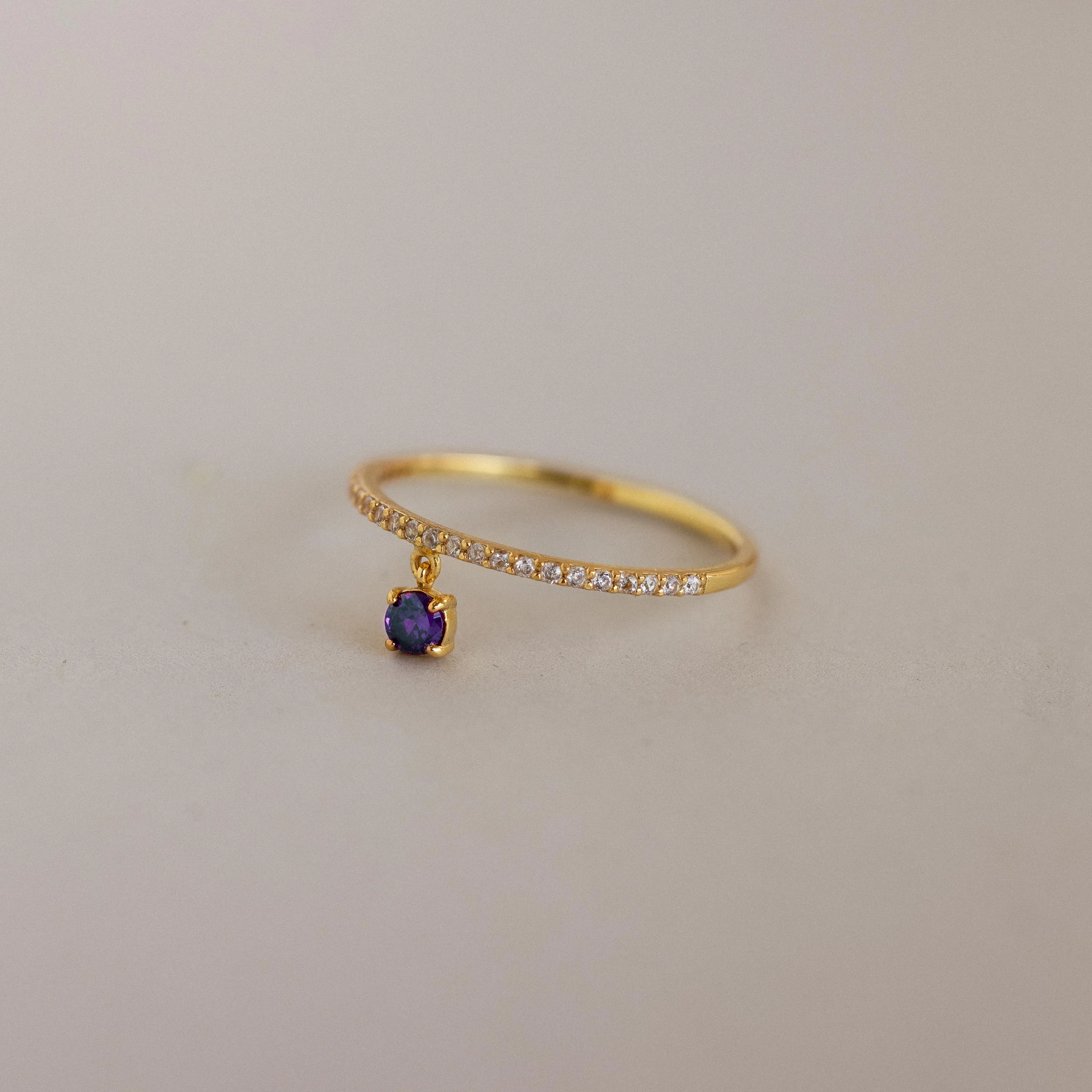 Pave Birthstone Drop Ring - Image 5