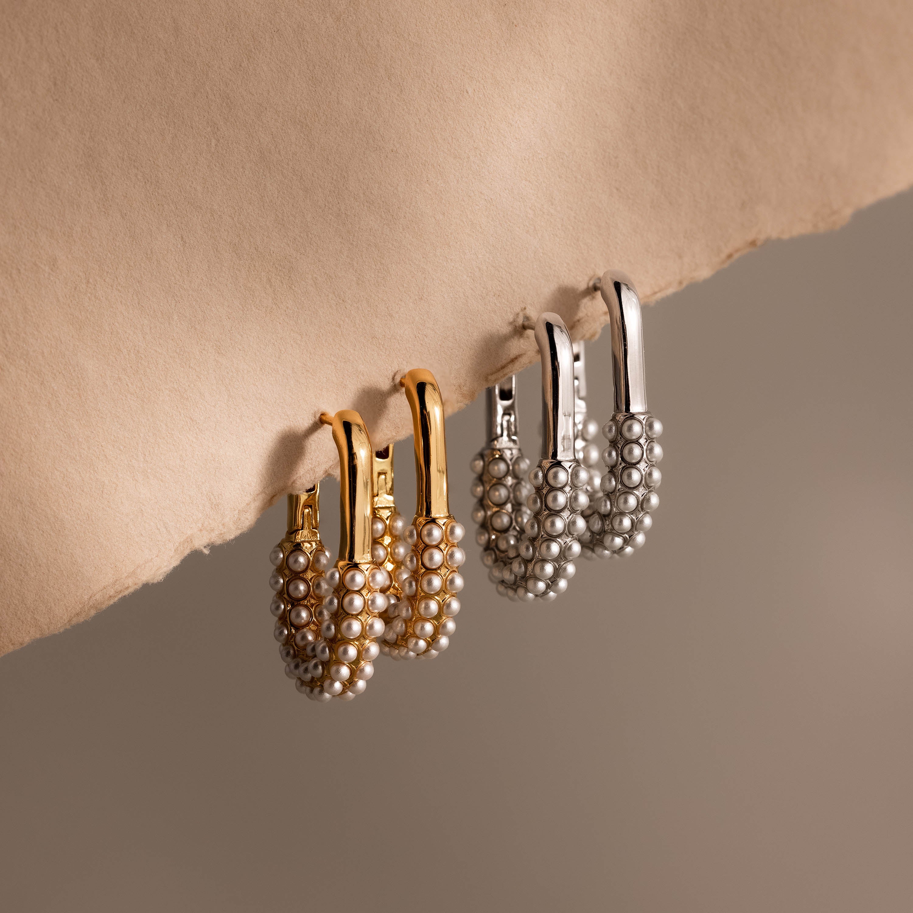 Pearl Cluster Link Hoops - Image 6