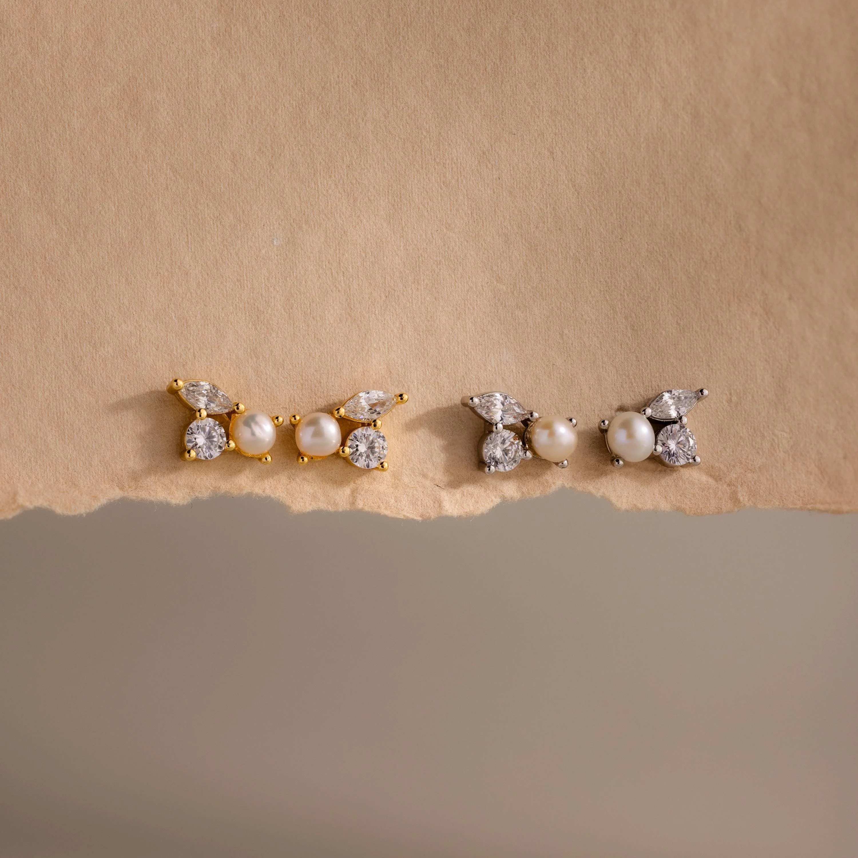 Pearl Diamond Bloom Studs - Image 4