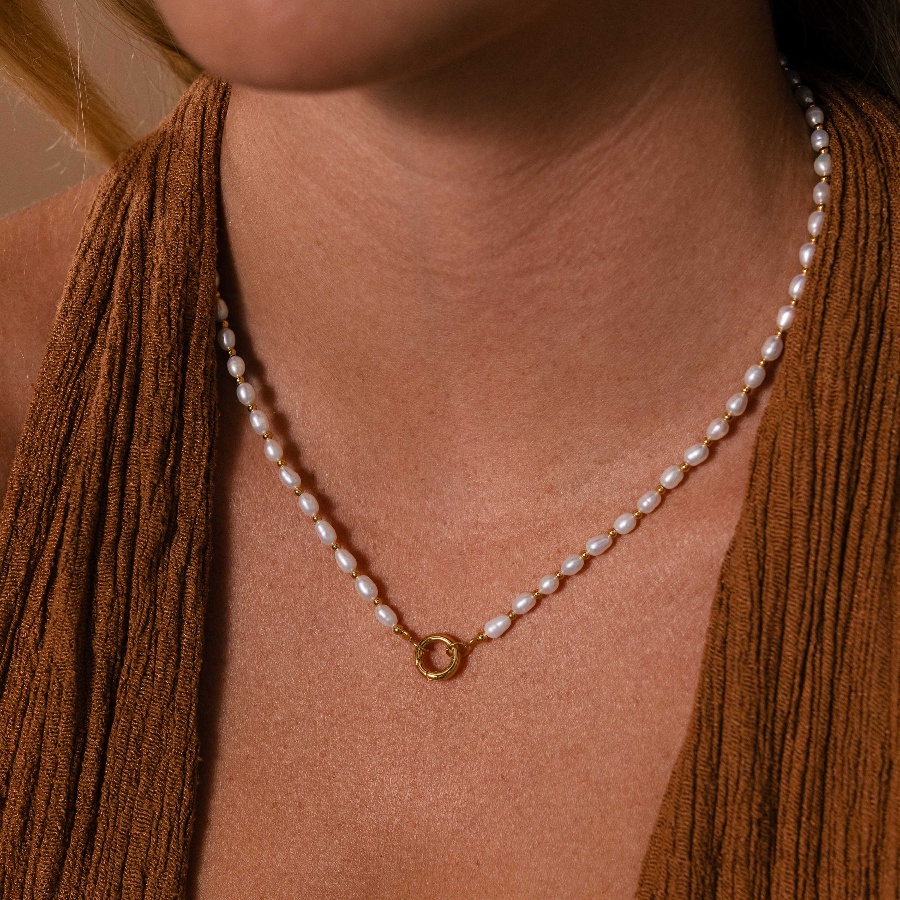 Pearl Station Beaded Charm Necklace - Image 4