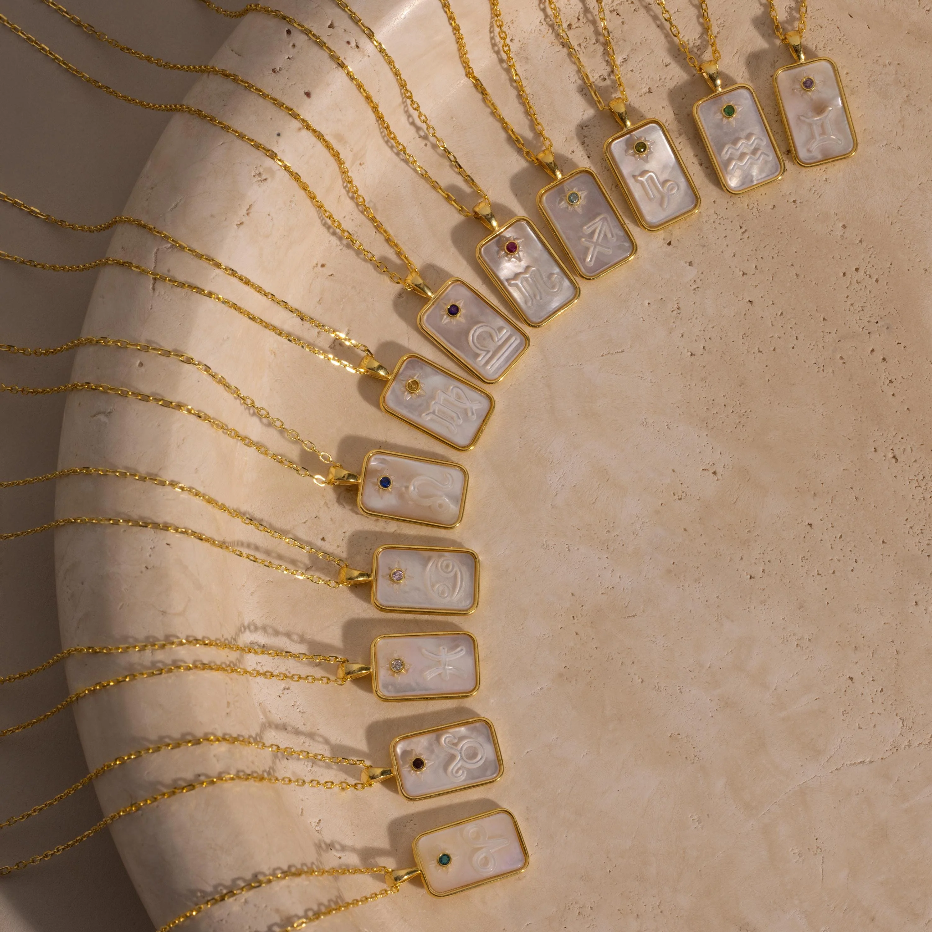 Pearl Zodiac Birthstone Necklace in Silver - Image 3