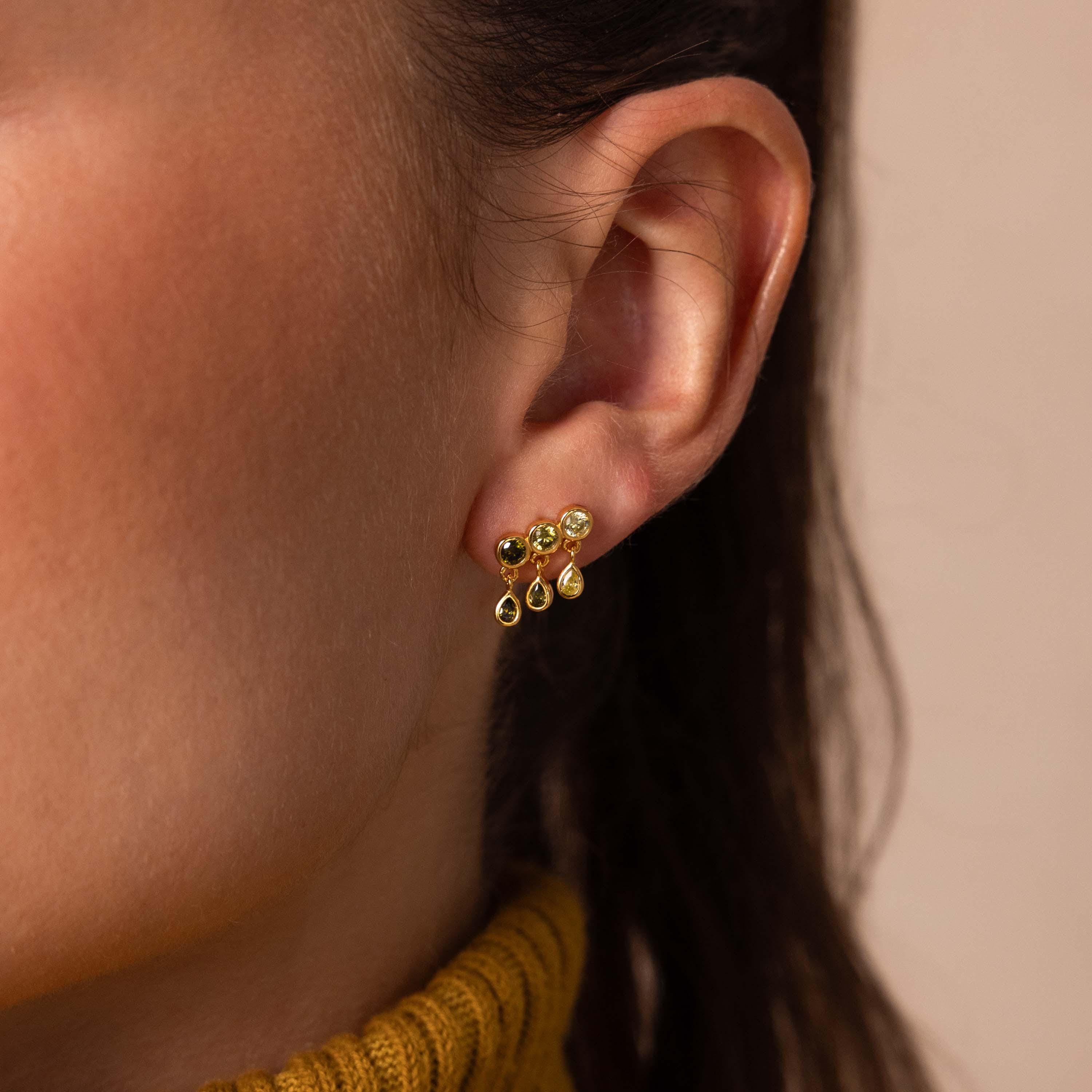Peridot Raindrop Studs - Image 2
