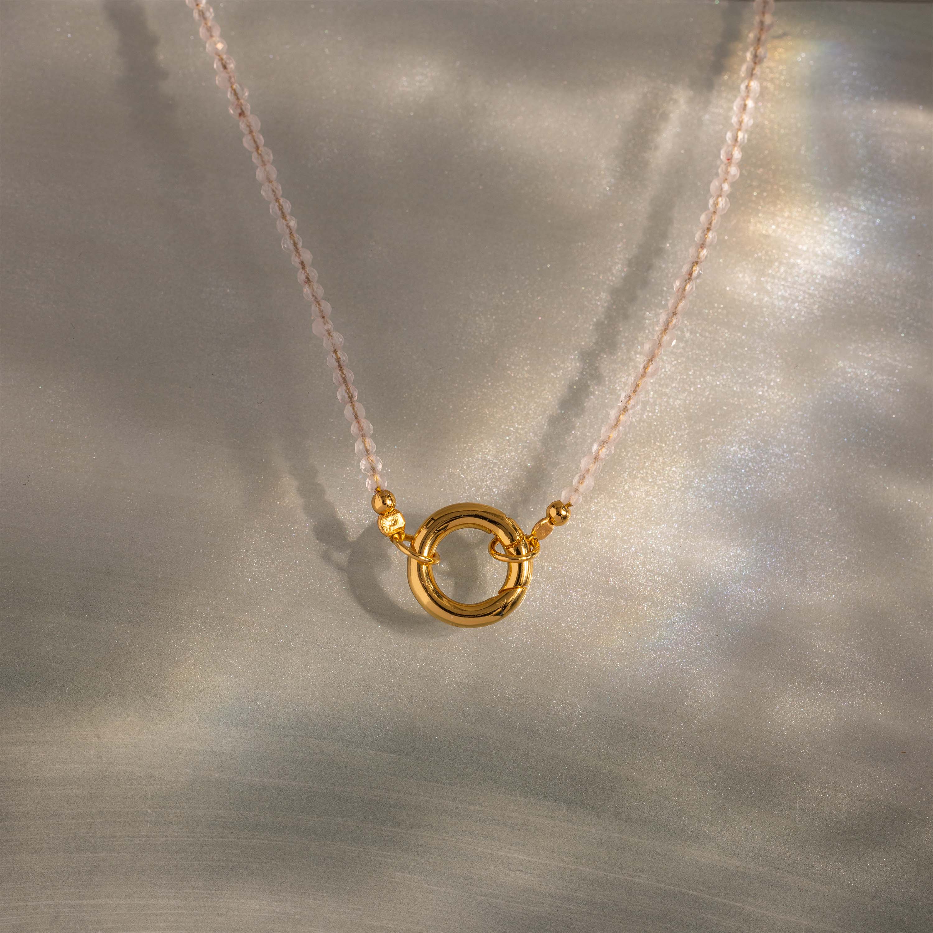 Quartz Beaded Charm Necklace in 18K Gold - Image 3