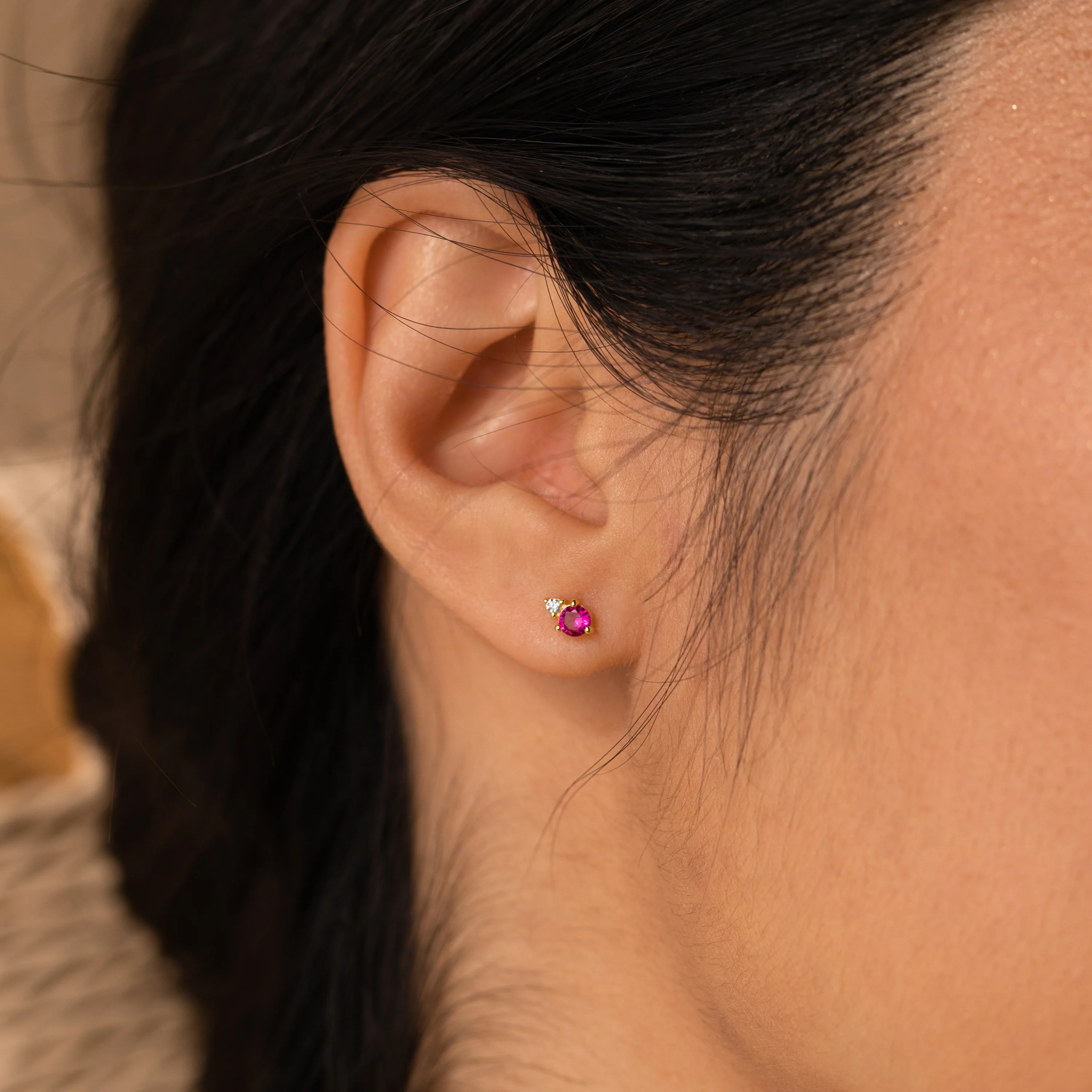 Raindrop Garnet Studs - Image 2