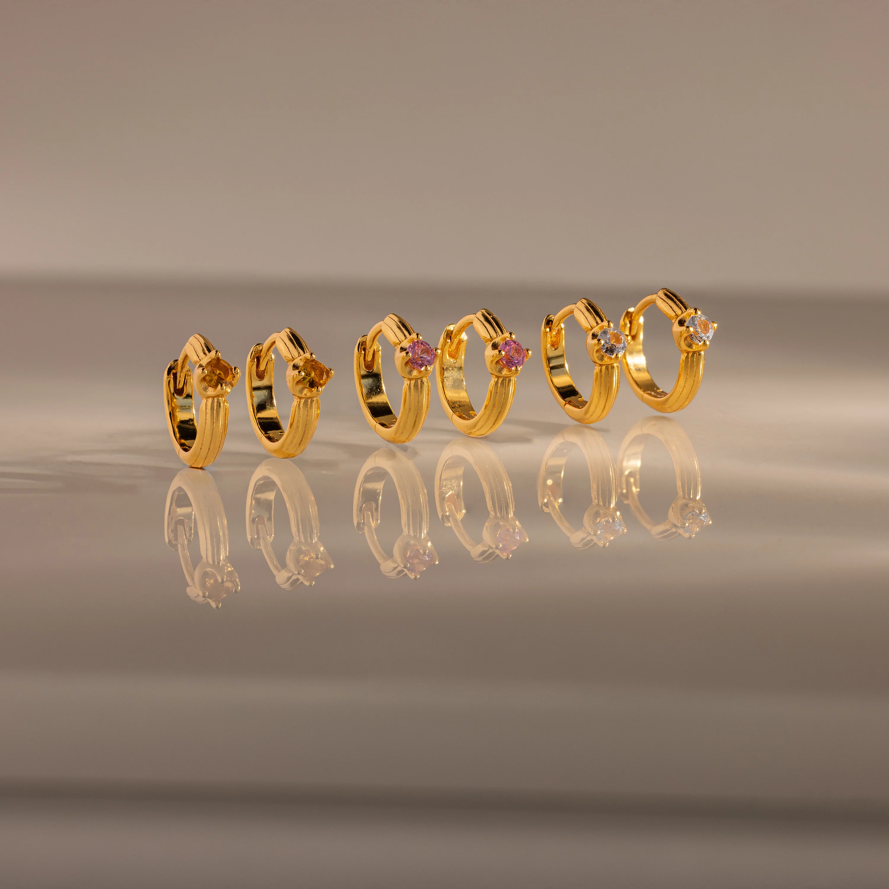 Ribbed Alexandrite Huggies - Image 7