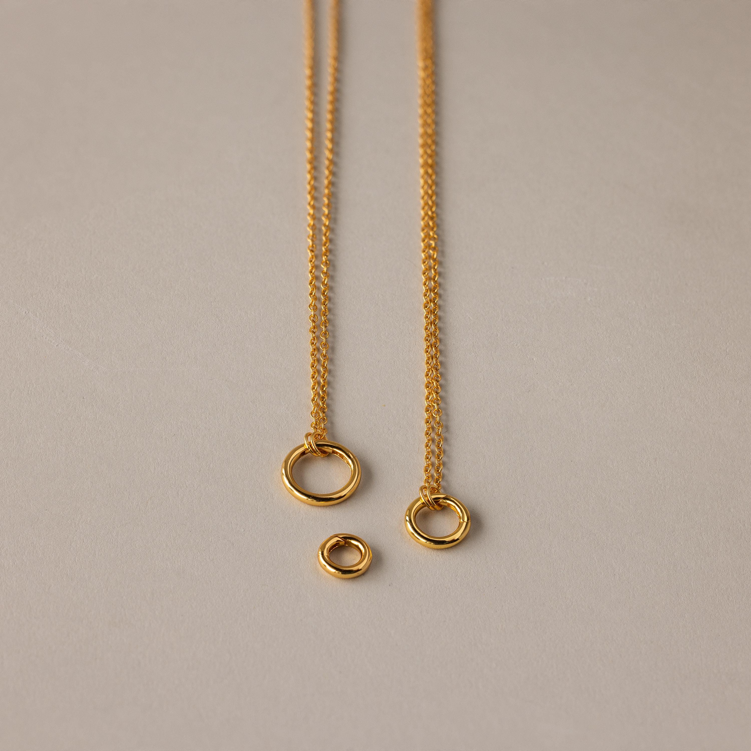 Round Carabiner Charm Set in 18K Gold - Image 5