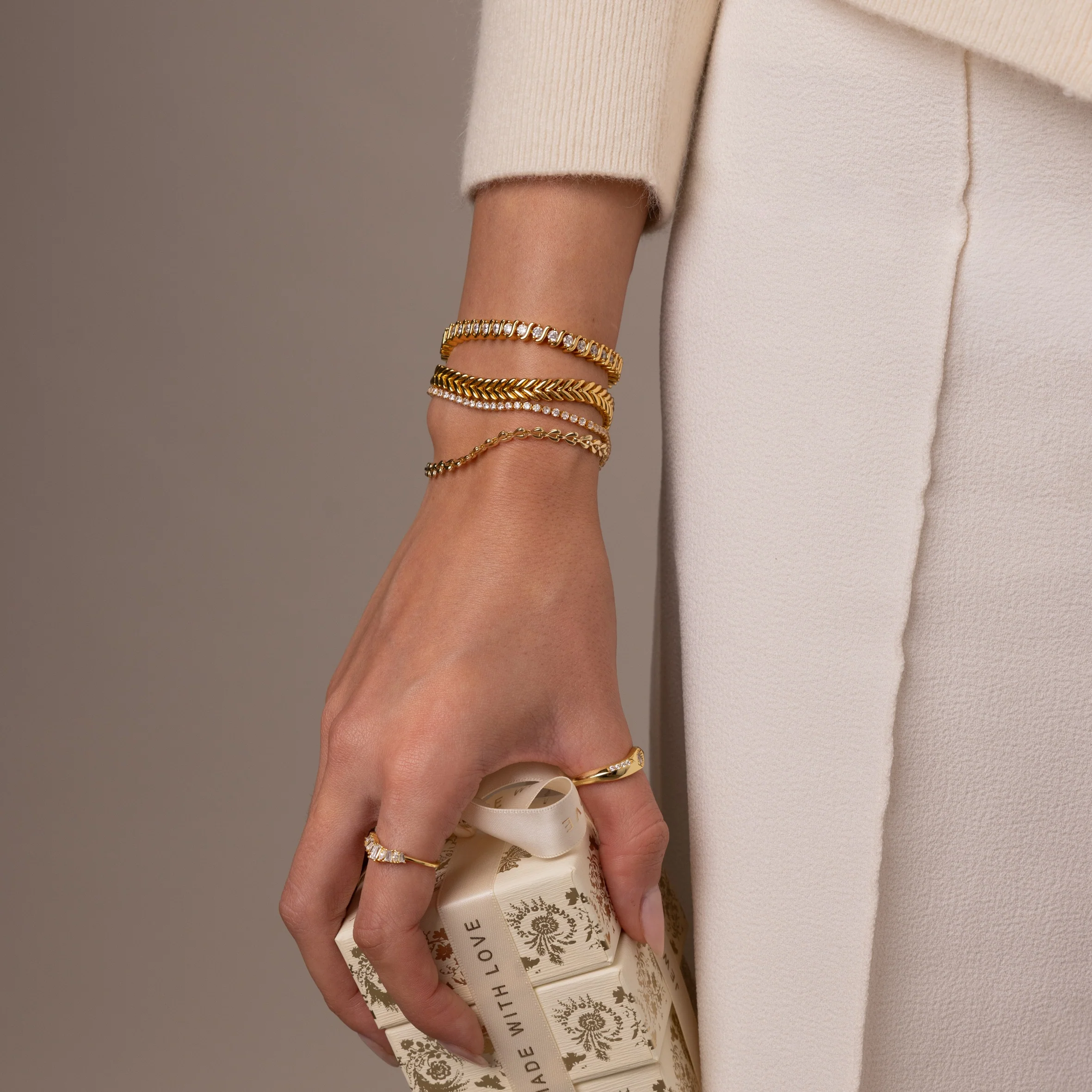S-Link Diamond Tennis Bracelet in 18K Gold - Image 6