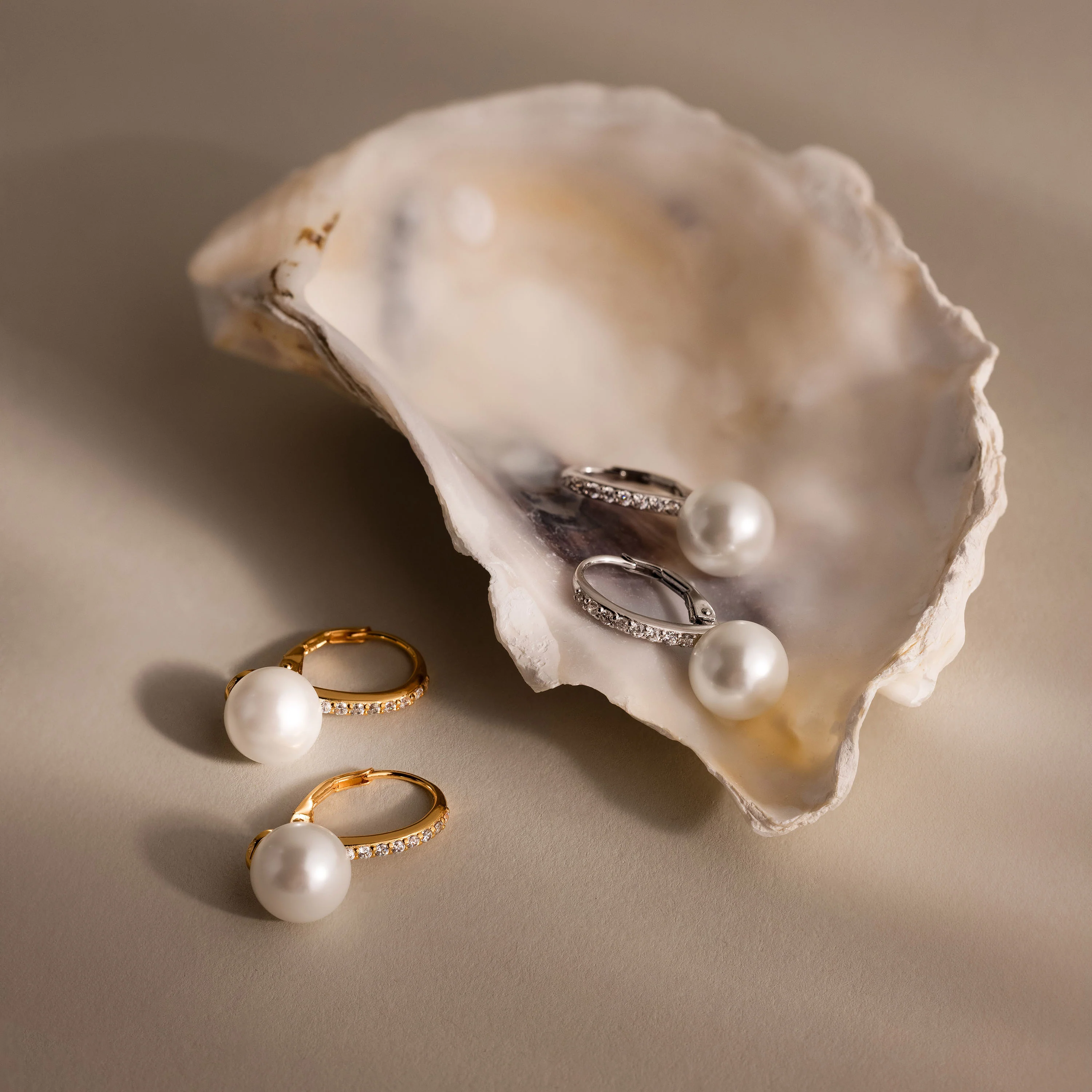 Shimmer Pearl Drop Earrings - Image 9