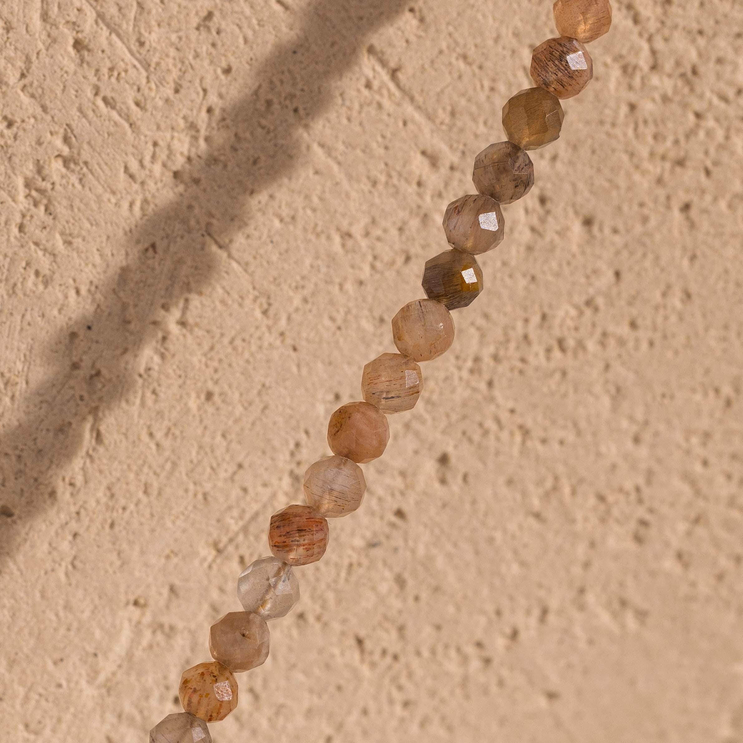 Sunstone Beaded Charm Necklace in 18K Gold - Image 5