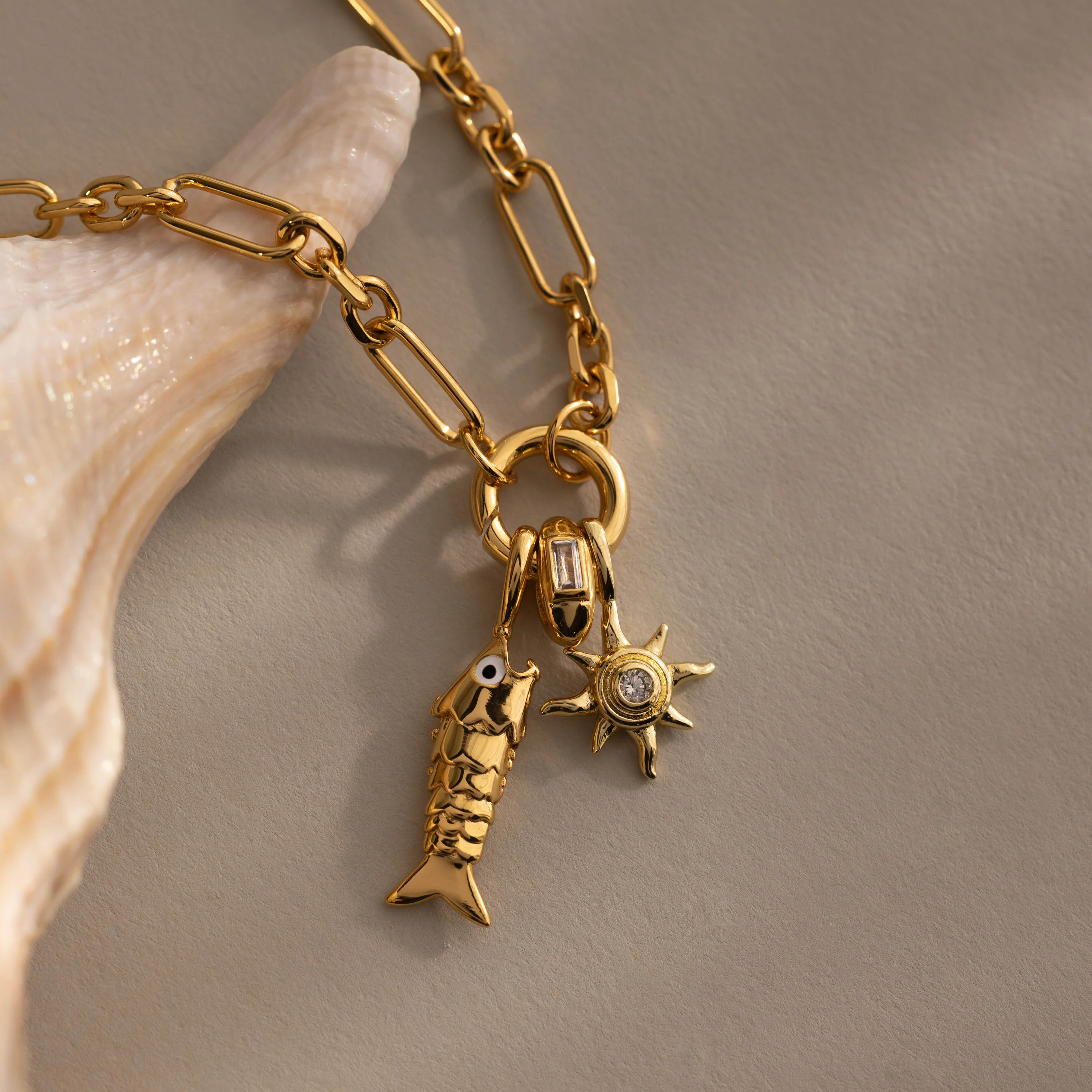 Swimmer Fish Charm in 18K Gold - Image 5