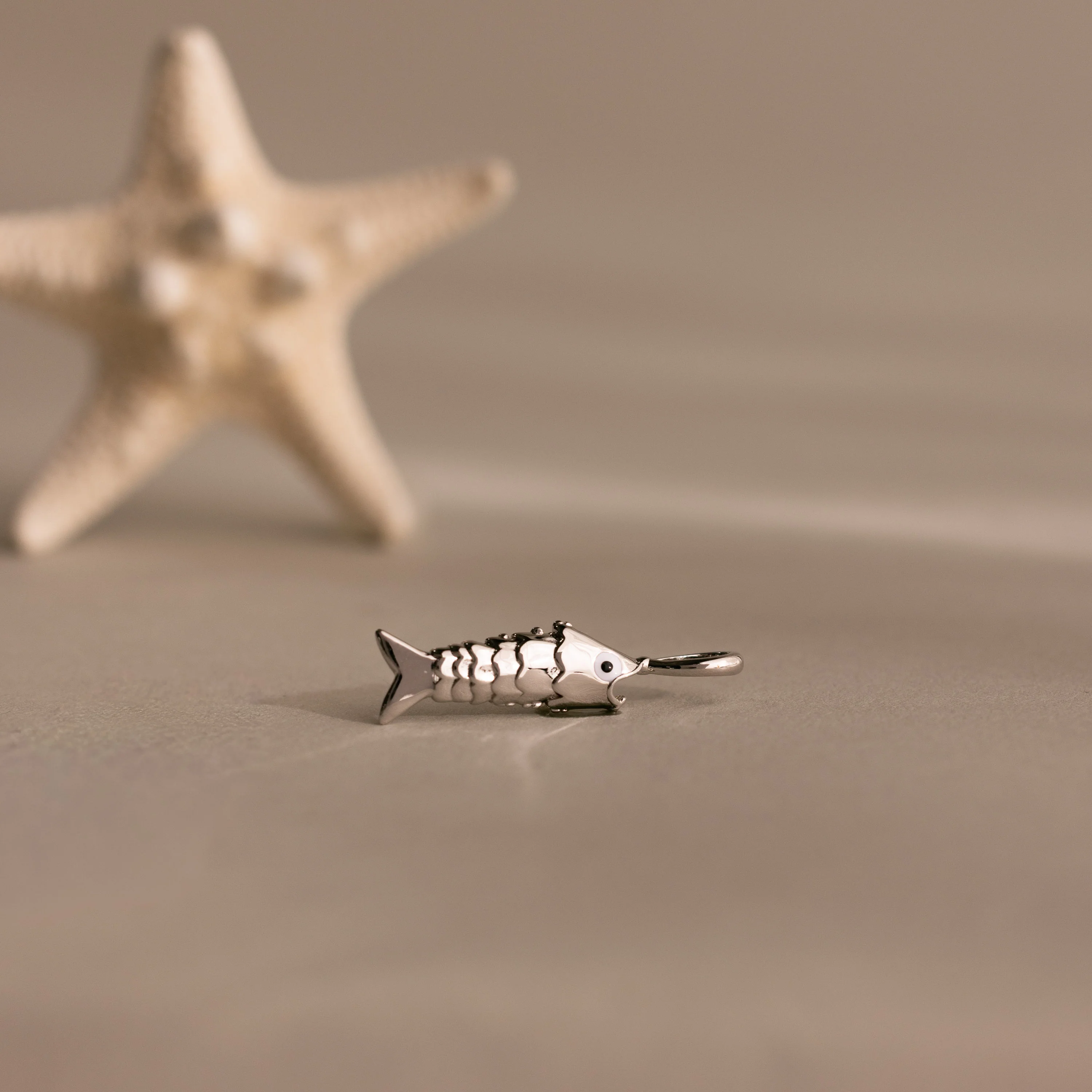 Swimmer Fish Charm in Silver - Image 5