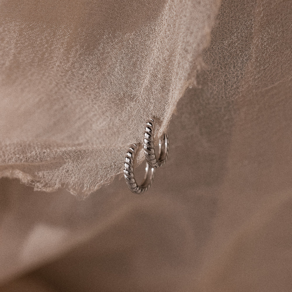 Thea Twisted Huggies in Silver - Image 4