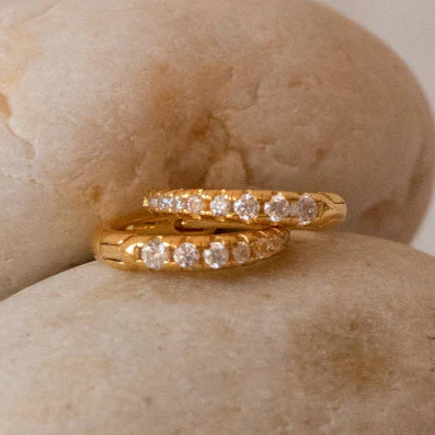 Vera Pave Huggies in 18K Gold - Image 4