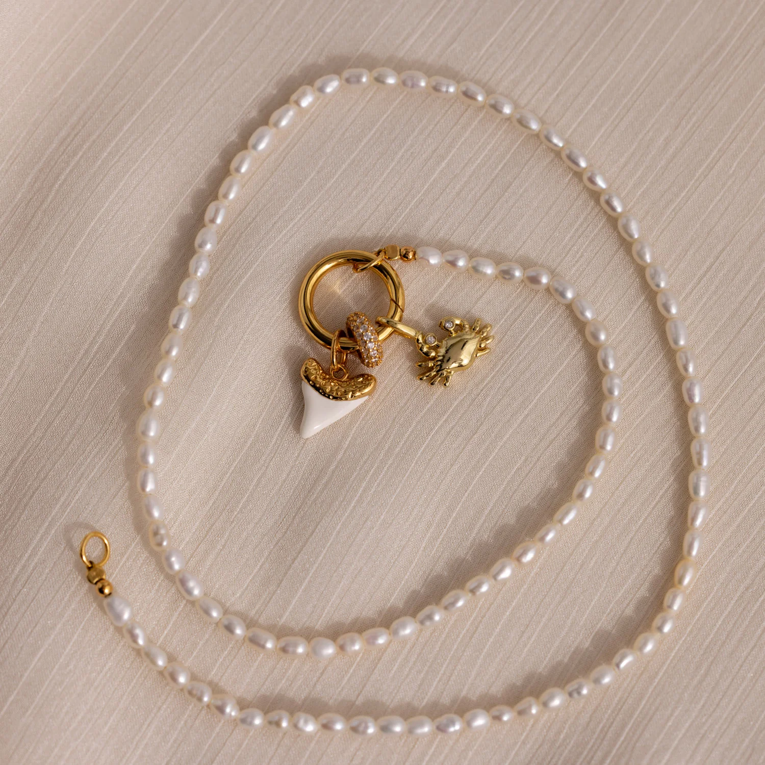 White Shark Tooth Charm in 18K Gold - Image 7